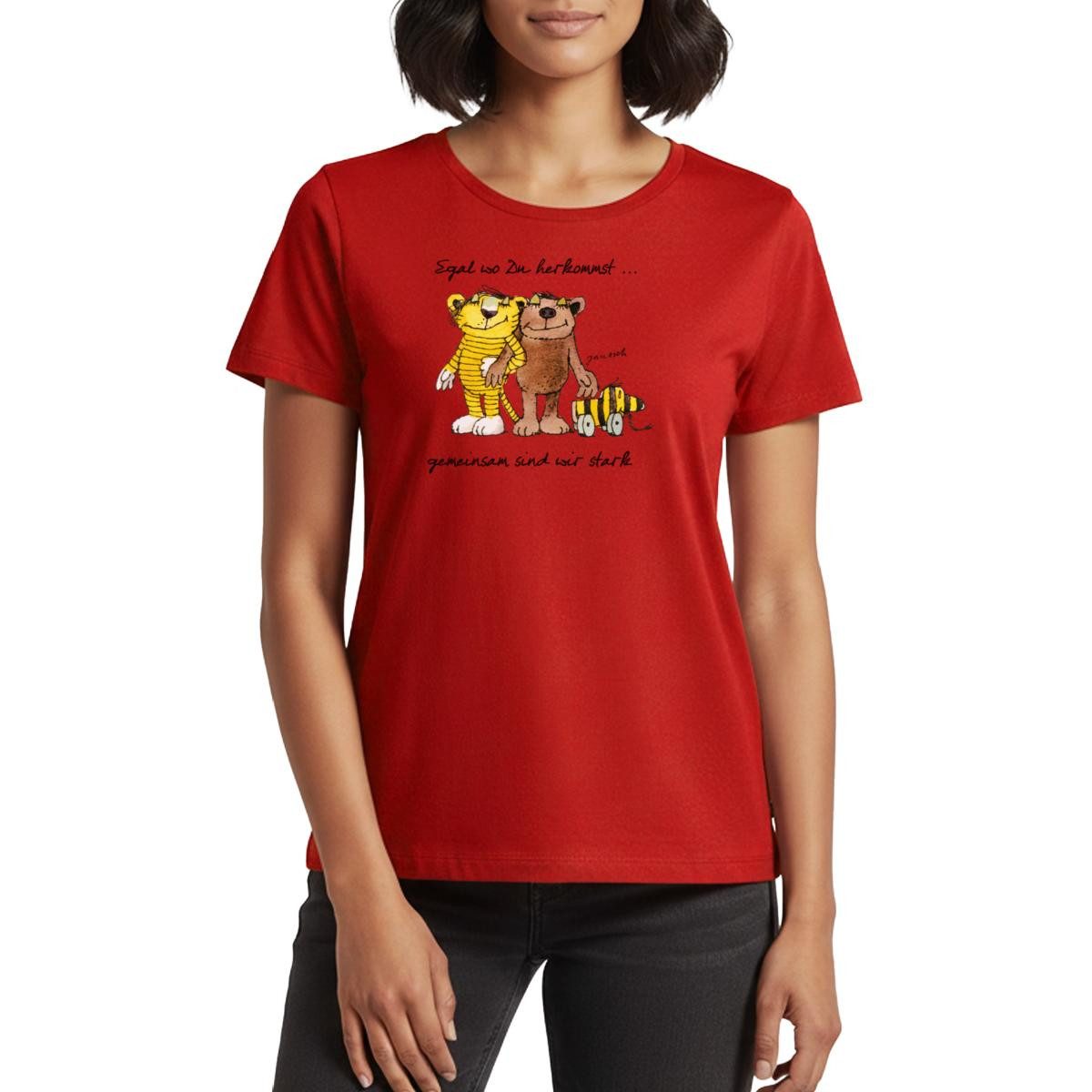 T-Shirt Janosch Bär Tigerente Tiger Gemeinsam Stark Frauen Premium T-Shirt