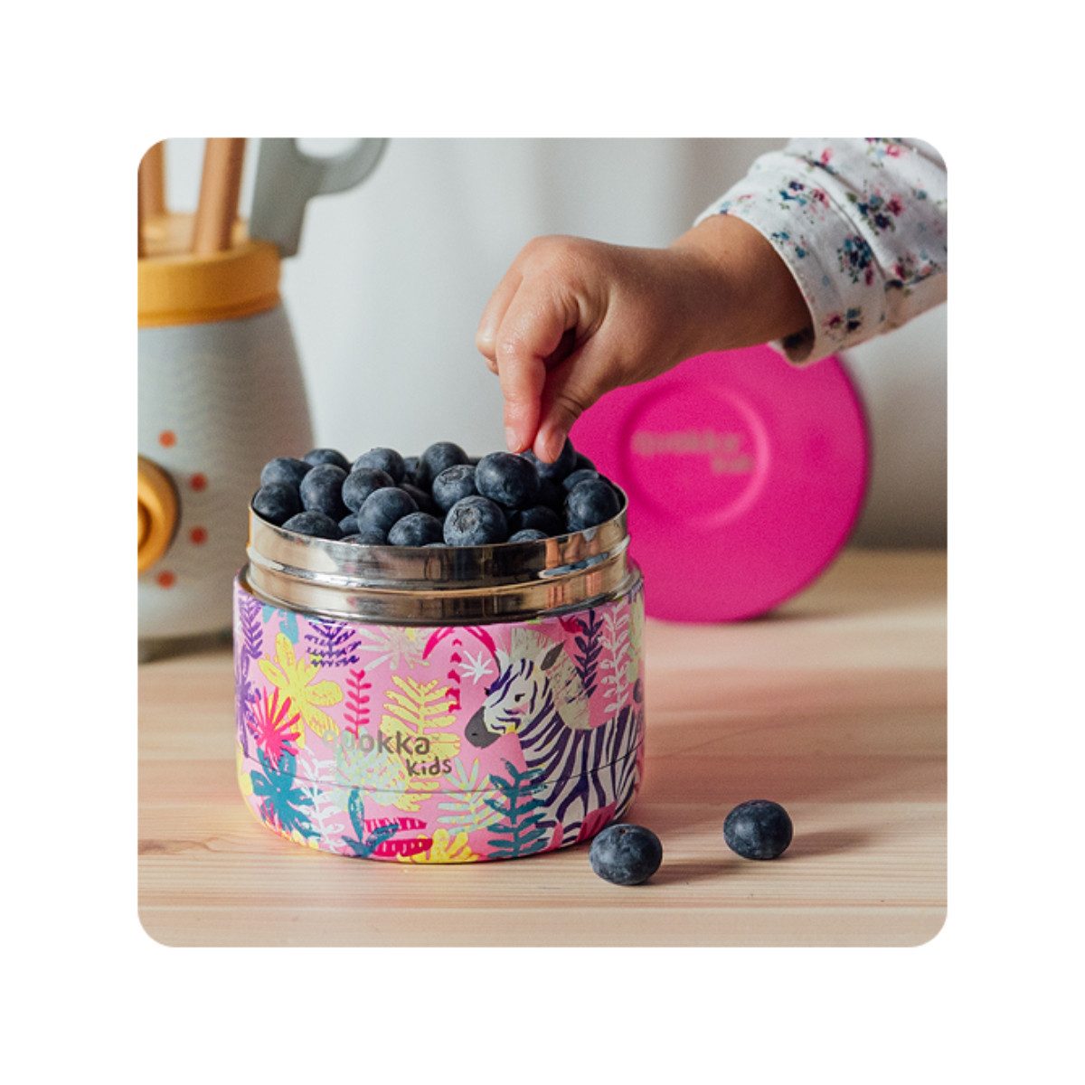Quokka Frischhaltedose Zebras Kinder Dose 360 ml für Mahlzeiten Snacks und Portionen, Edelstahl, (Set)