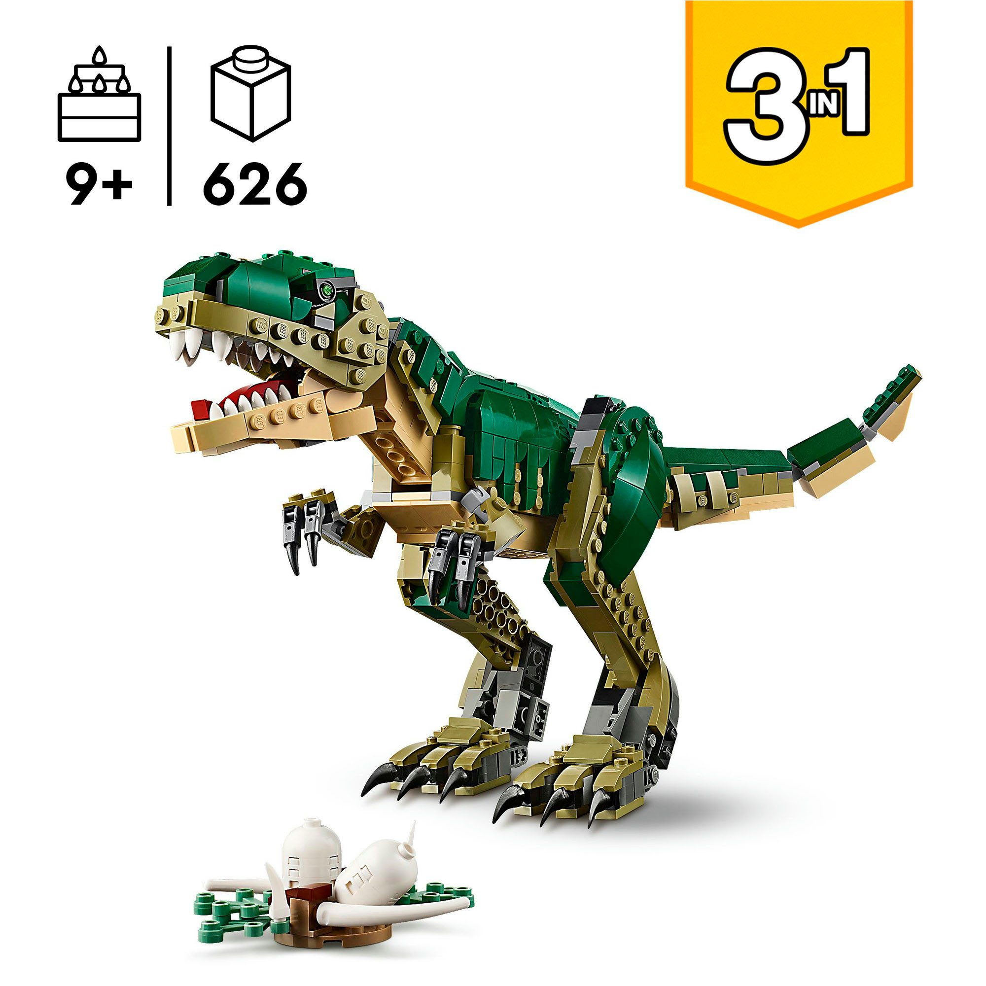 LEGO® T.Rex (31151), LEGO Creator 3in1 Konstruktionsspielsteine, (626 St), Made in Europe