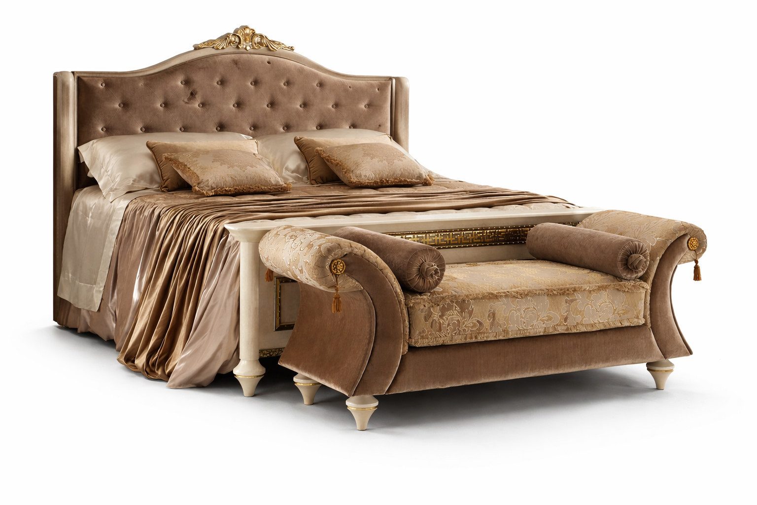 Xlmoebel Relaxliege Chaiselounge Sofa Liege Barock Rokoko Textil arredoclassic, 1 Teile, Made in Europa