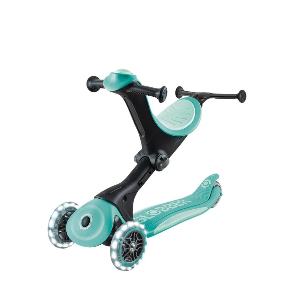 Globber Dreirad GO-UP DELUXE LIGHTS 3in1 Kinderroller mit LED-Rädern, Werkzeuglos umbaubar, höhenverstellbar, faltbar – Bild 4 von 5
