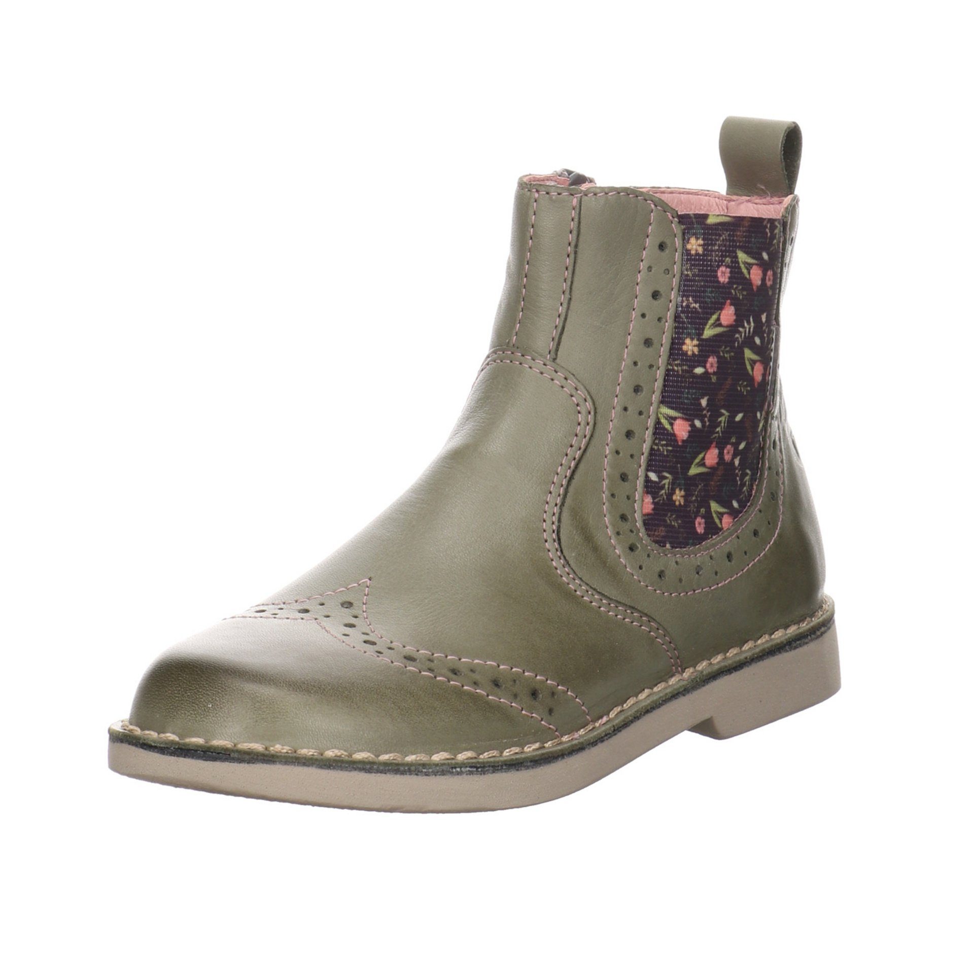 Ricosta Mädchen Stiefel Schuhe Dallas Chelsea Boots Stiefelette Glattleder eukalyptus/Blume (540)