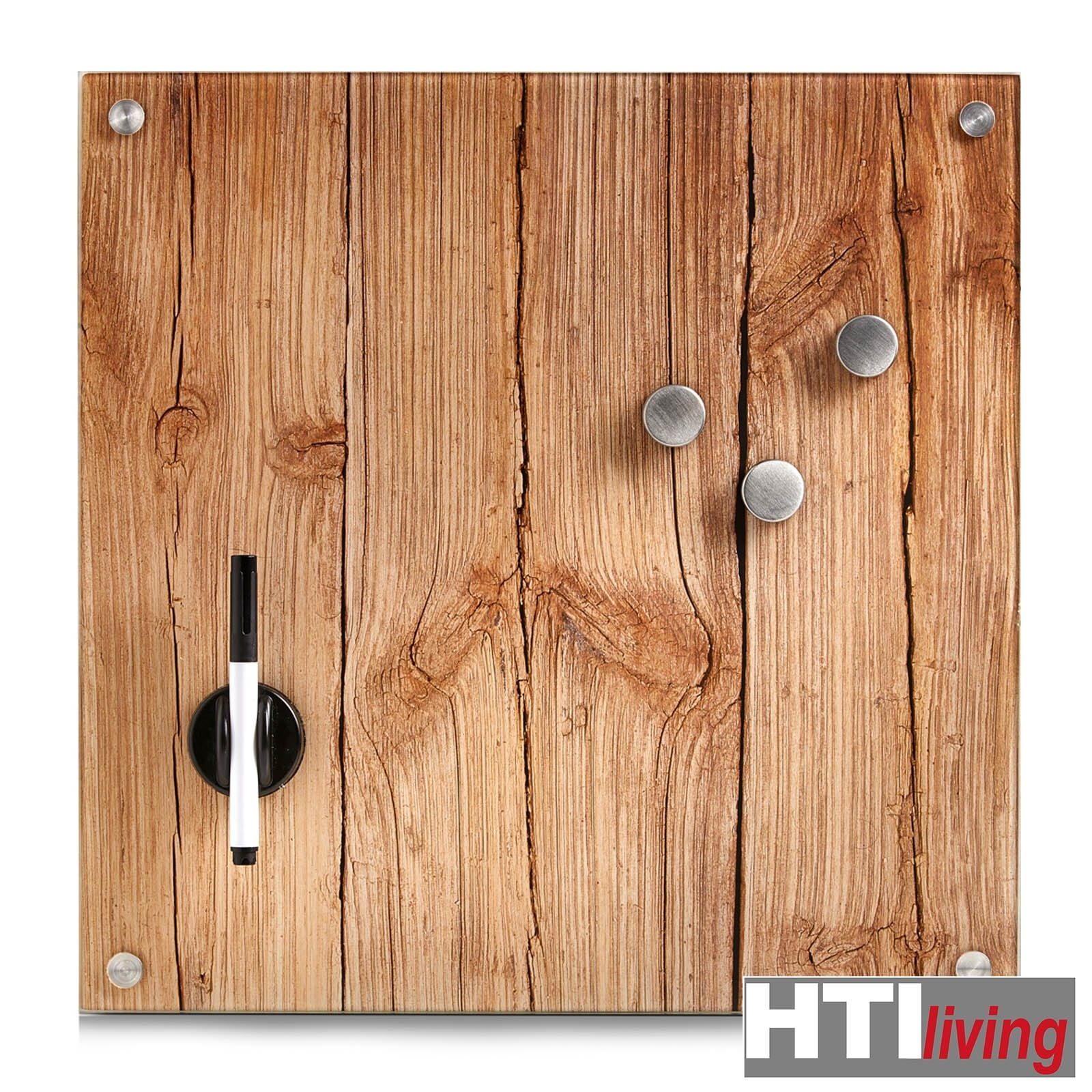 HTI-Living Memoboard Memoboard Pinnwand Wood, Glas Magnetboard Magnettafel Schreibboard Schreibtafel