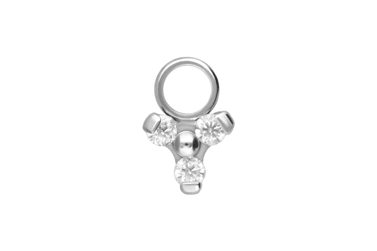 Piercing-Set Titan Anhänger für Clicker KRISTALLBLUME