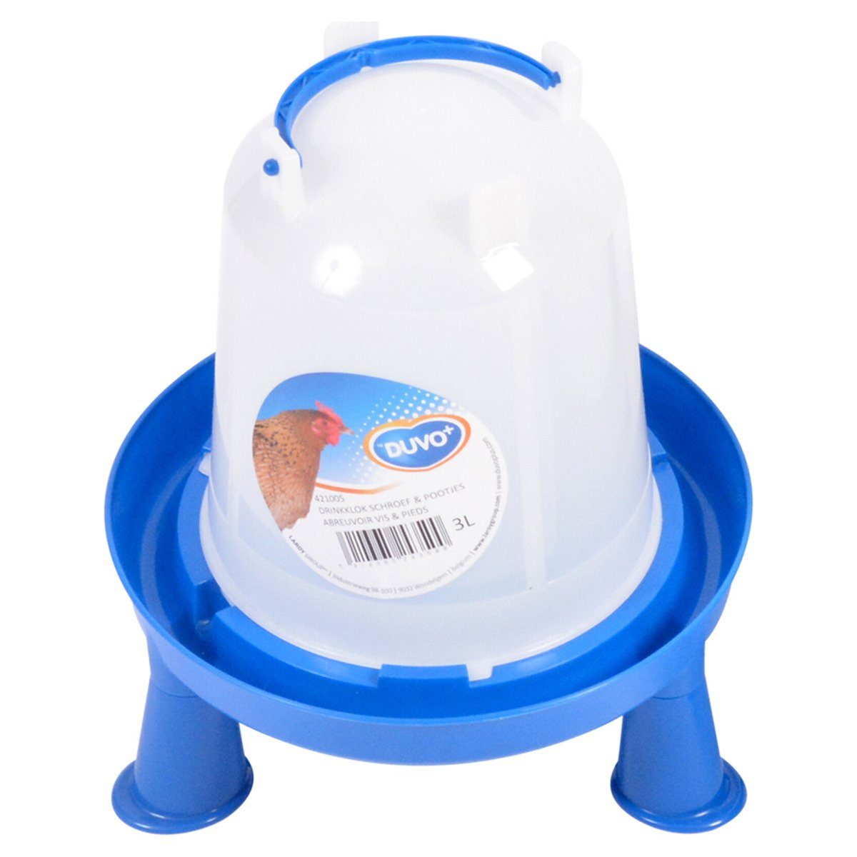 DUVO+ Wasserspender Tränke + Schraube mit Griff & Standfüße 3 l