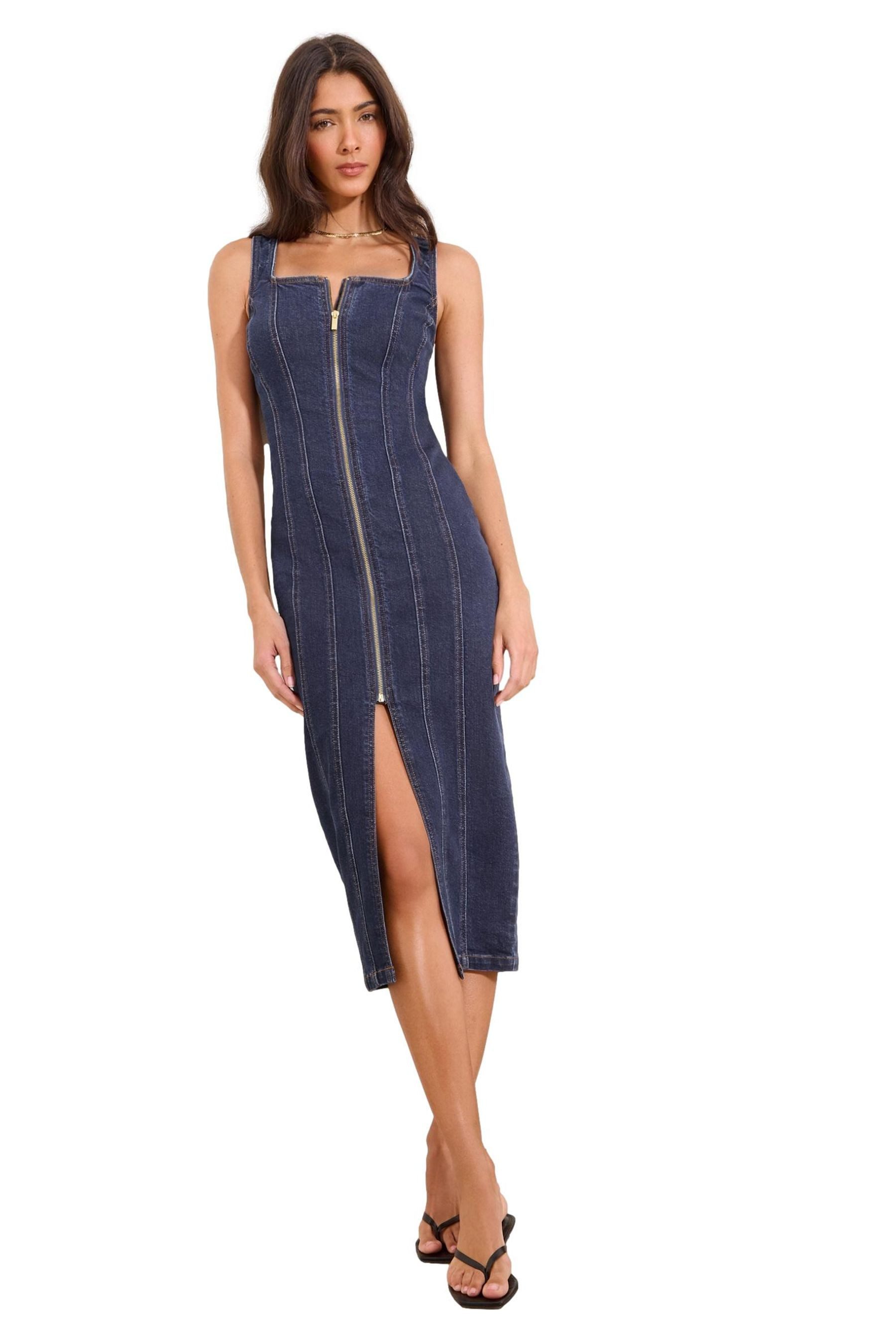 Midikleid Lipsy Bodycon-Midikleid mit Frontreißverschluss