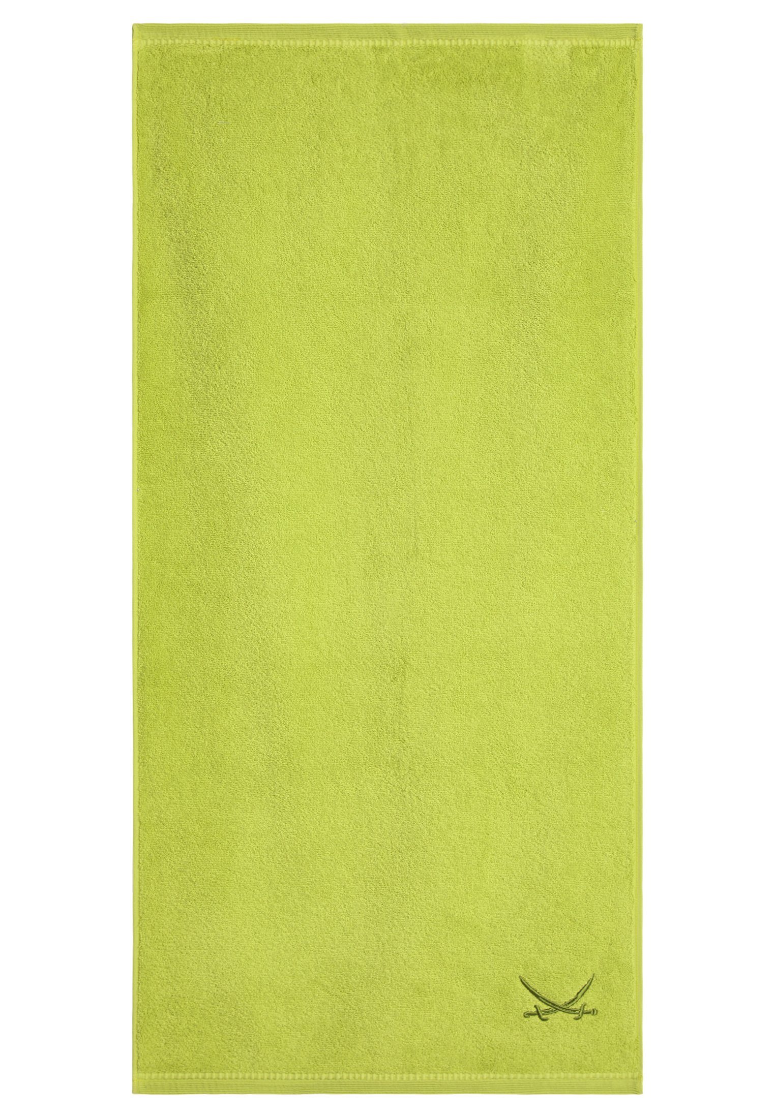 „Classic“, Sylt Handtuch Sansibar (2er grün mit Set Handtuch Sansibar hochwertiger Frottier-Serie Sansibar Sylt Säbel-Stickerei Set), Set 2er