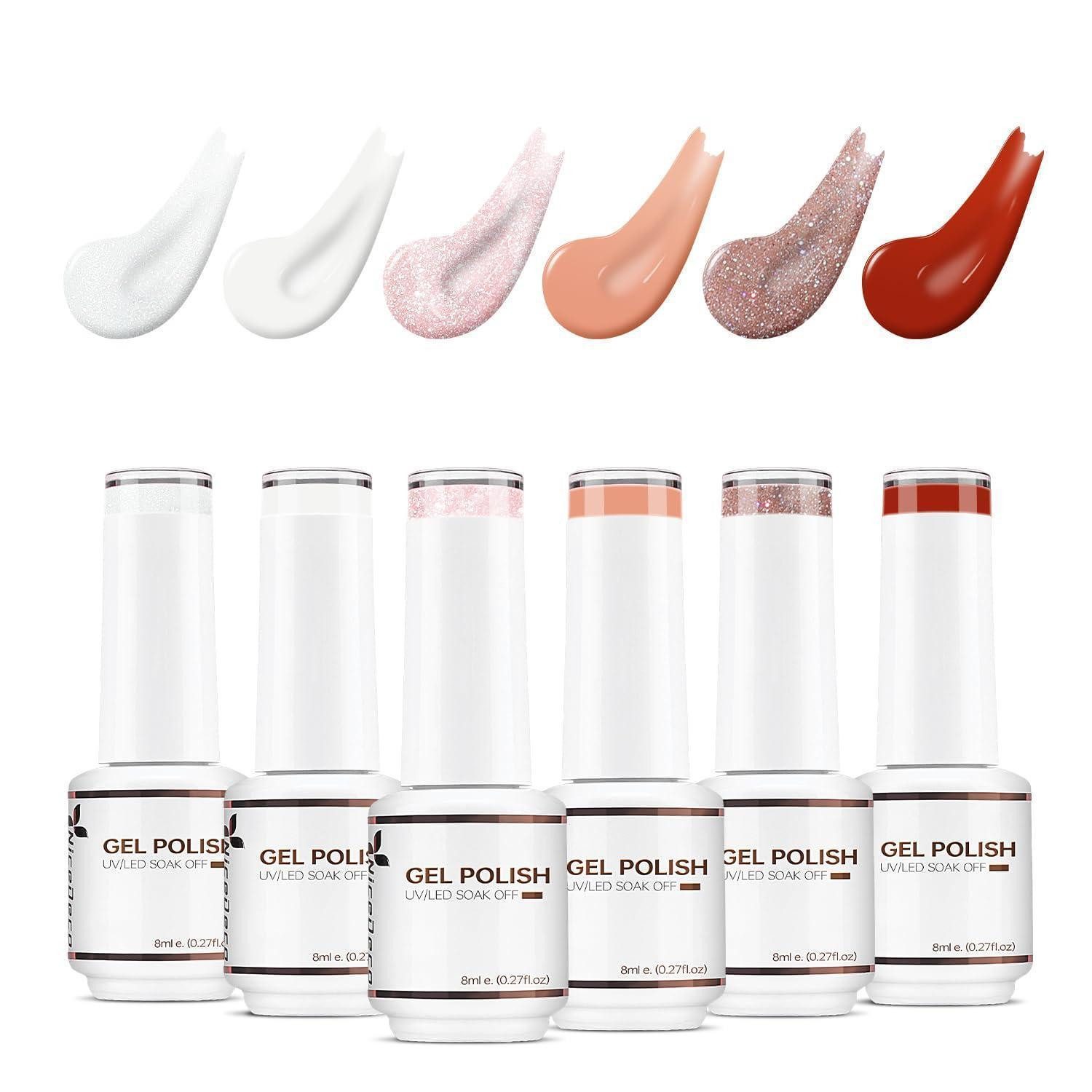 LuxusKollektion UV-Nagellack-Set UV Nagellack Set 6 Farben 8ml Glitzer Rosa Rot