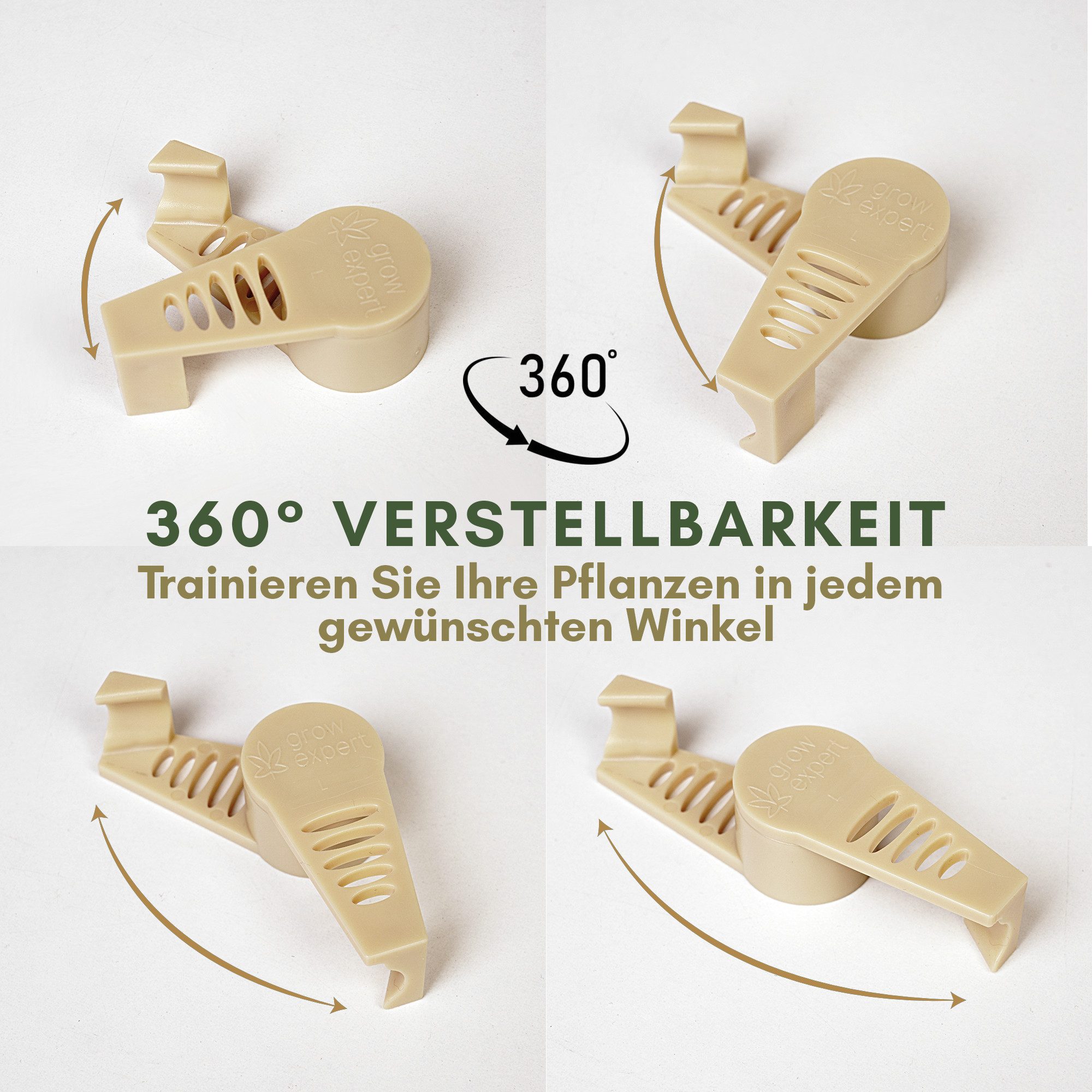 Grow Expert Gartenpflege-Set 30 Pflanzenbieger Grow LST Clips 0–360° Winkel verstellbar & 3 Größen, Pflanzentraining, Zweig- & Stammstütze perfekt für Indoor & Outdoor