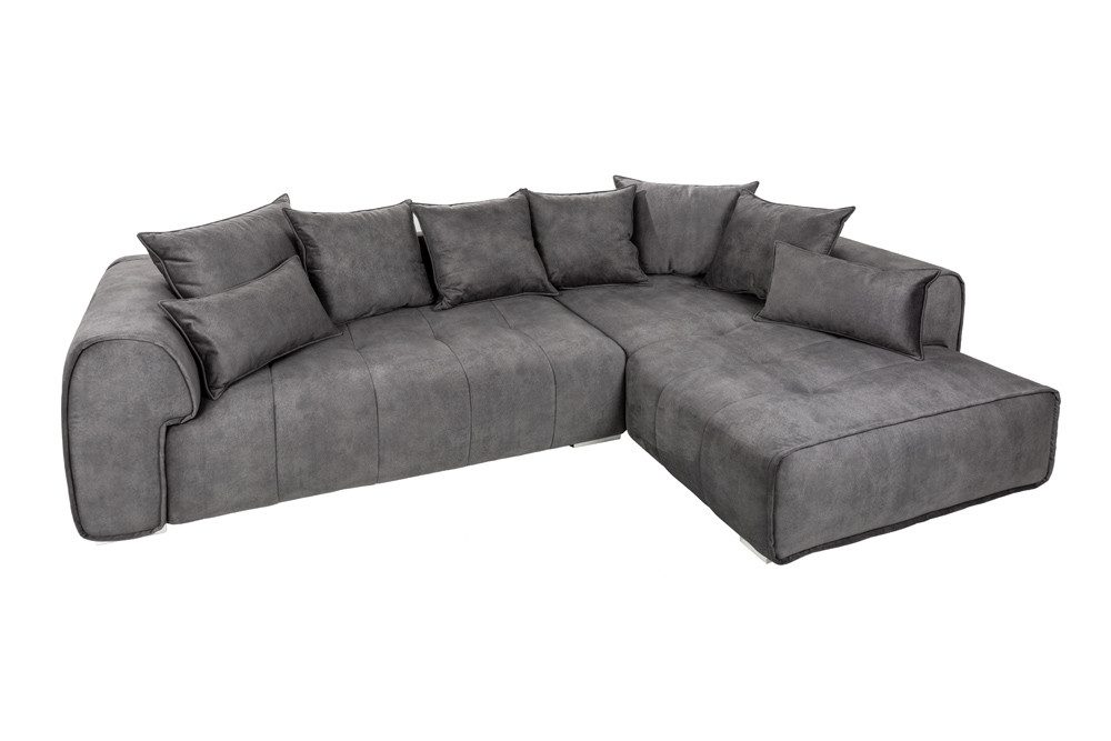 riess-ambiente Ecksofa CLAN 320cm anthrazit, Eckcouch · XXL · inkl. Kissen günstig online kaufen