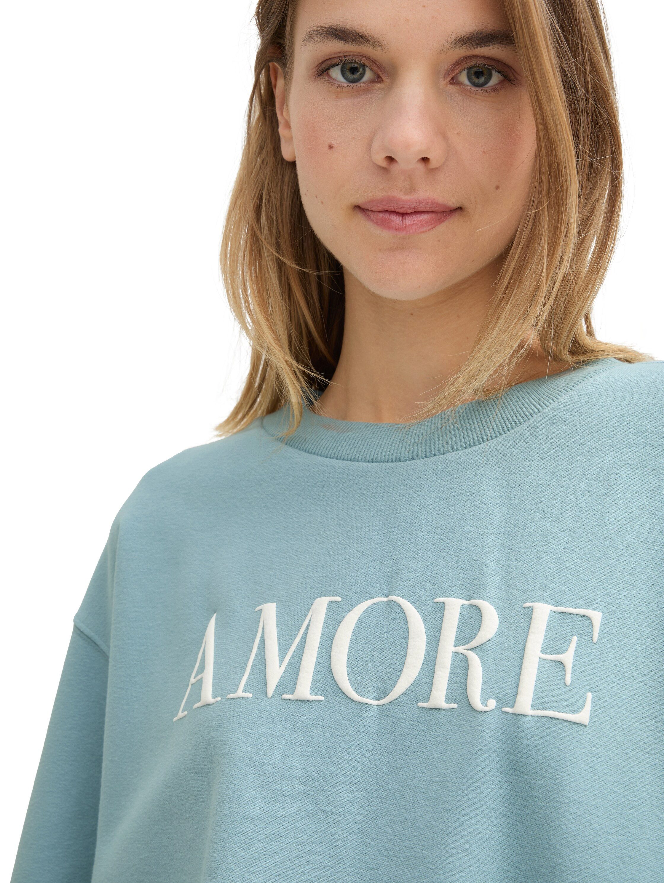 TOM TAILOR Denim Sweatshirt mit Schriftzug