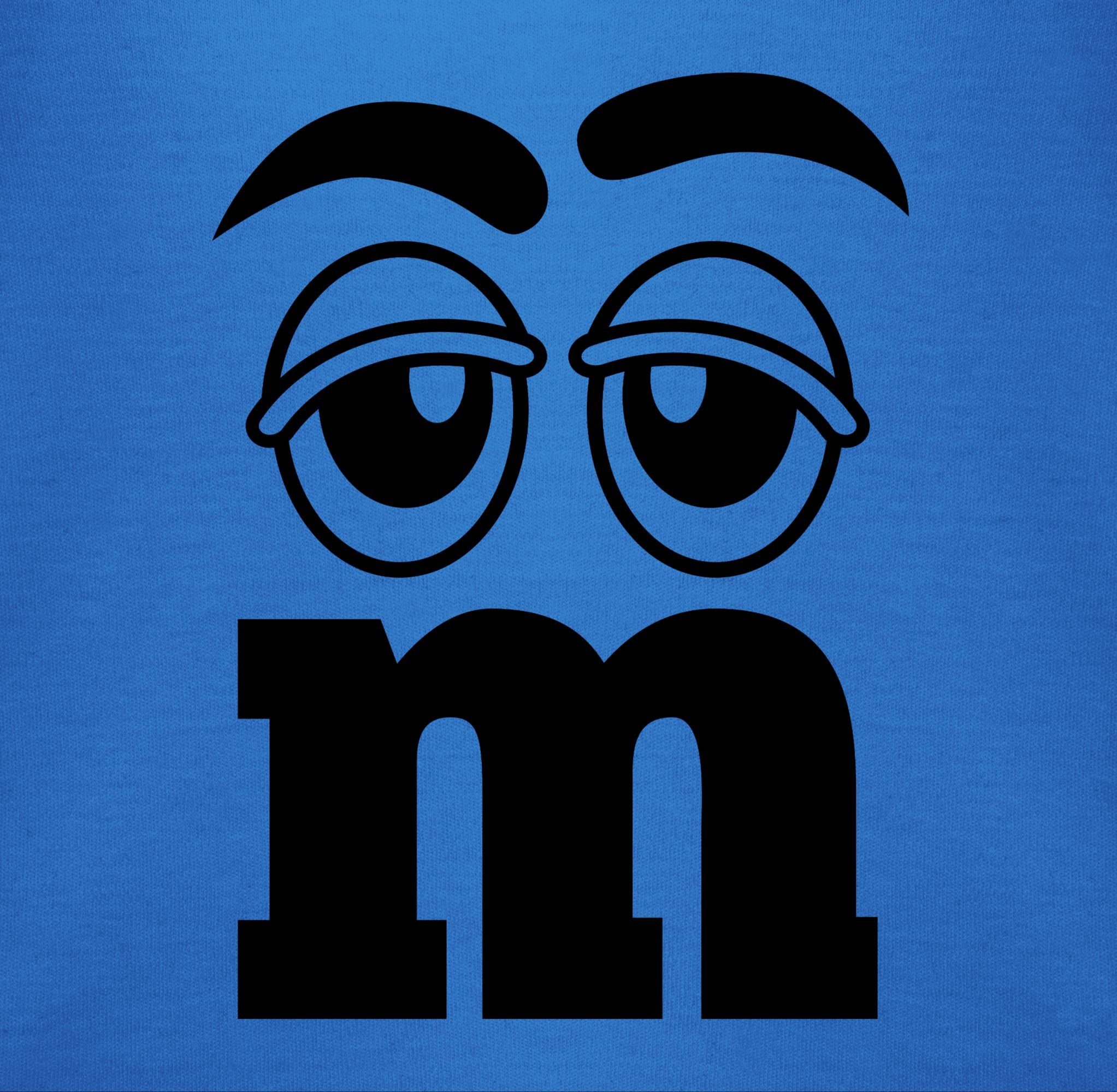 Shirtracer Shirtbody M und Royalblau Karneval M&M & Figuren Fasching Aufdruck M 1