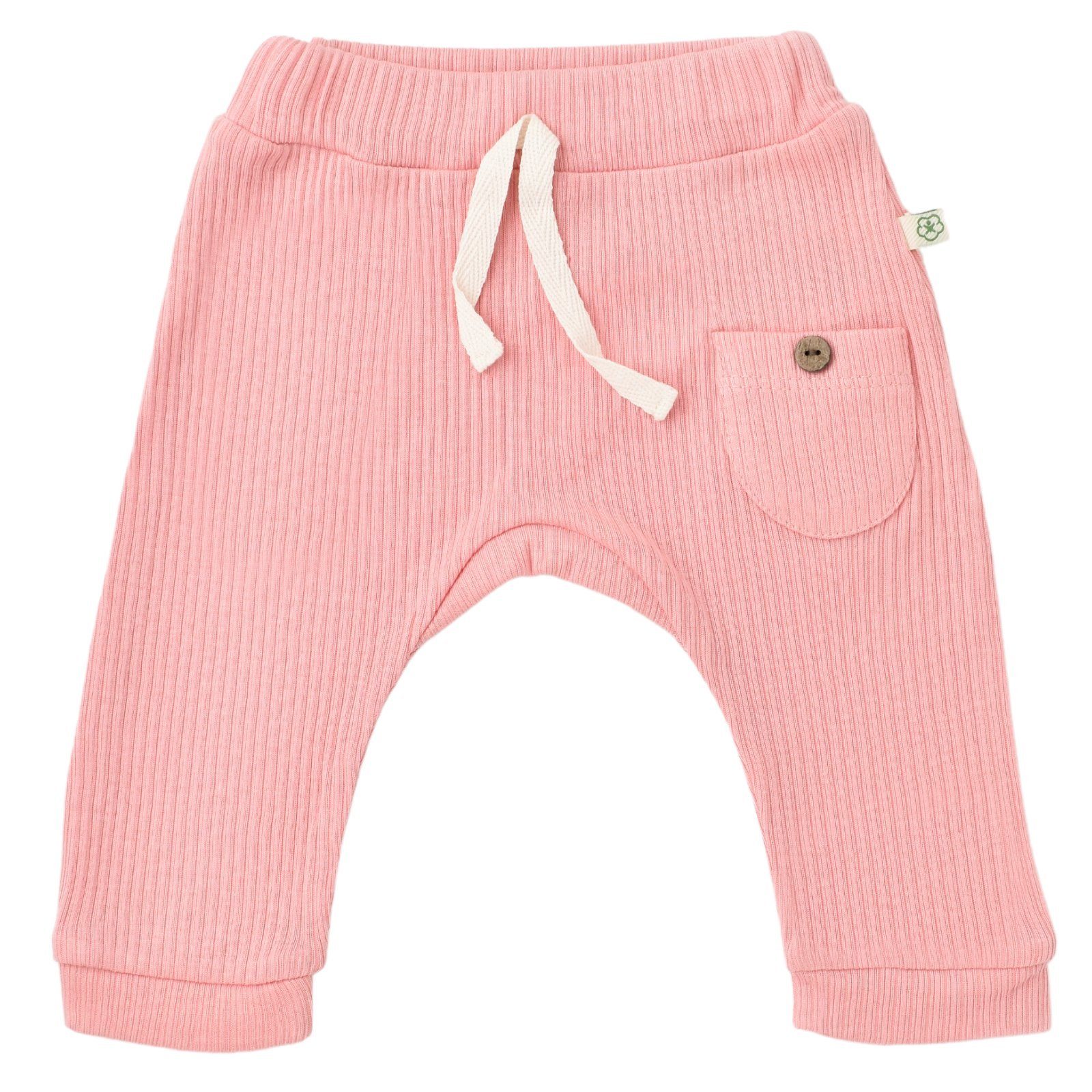 biorganic Funktionshose Soft Modal Hose für Jungen und Mädchen Unisex (1-tlg) gerippte Textilstruktur, 50% Bio-Baumwolle 50% Modal Größe 56-74 rosa