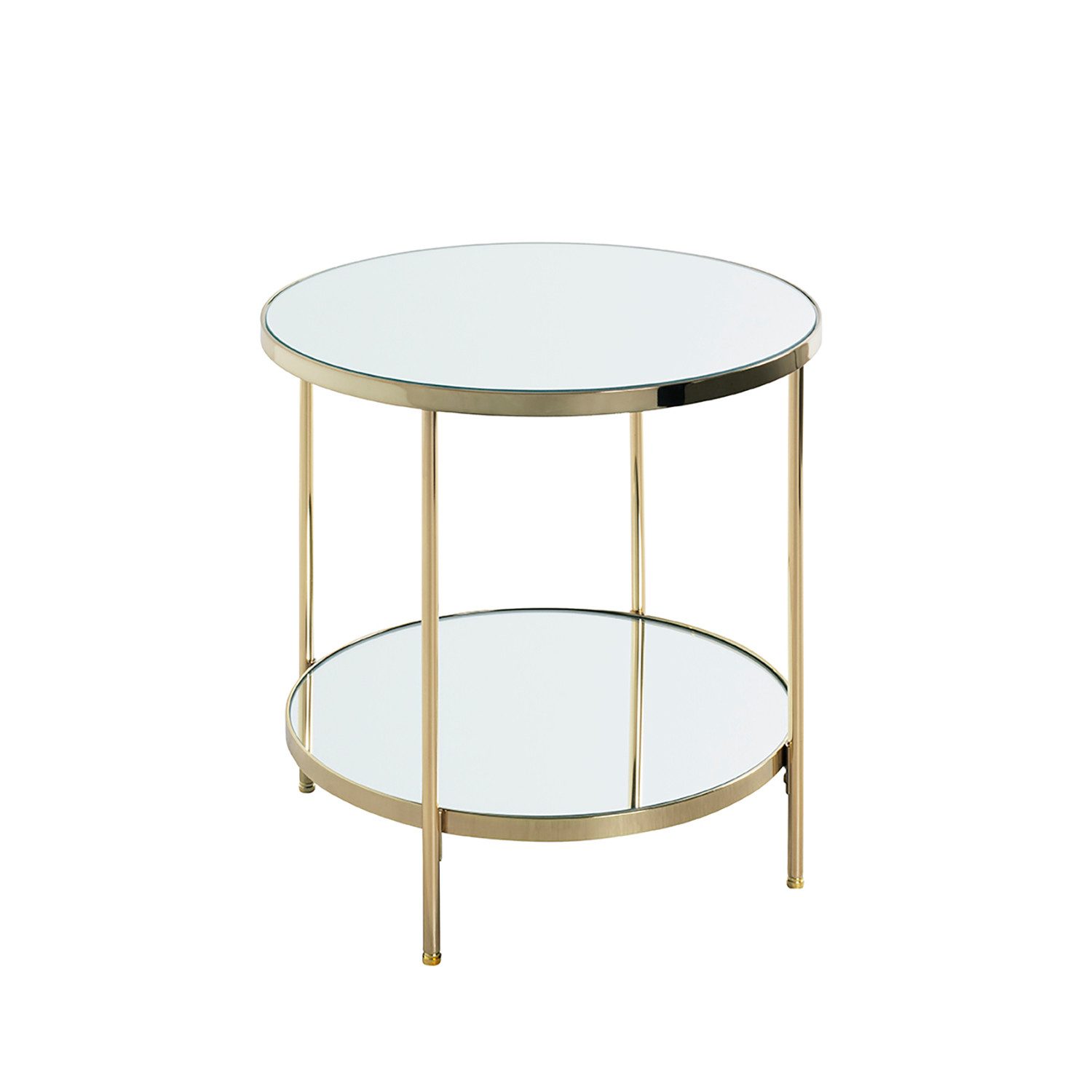 Beistelltisch Tisch - vermessingt - Metall, Spiegel 5mm - H. 46cm - Sofatisch