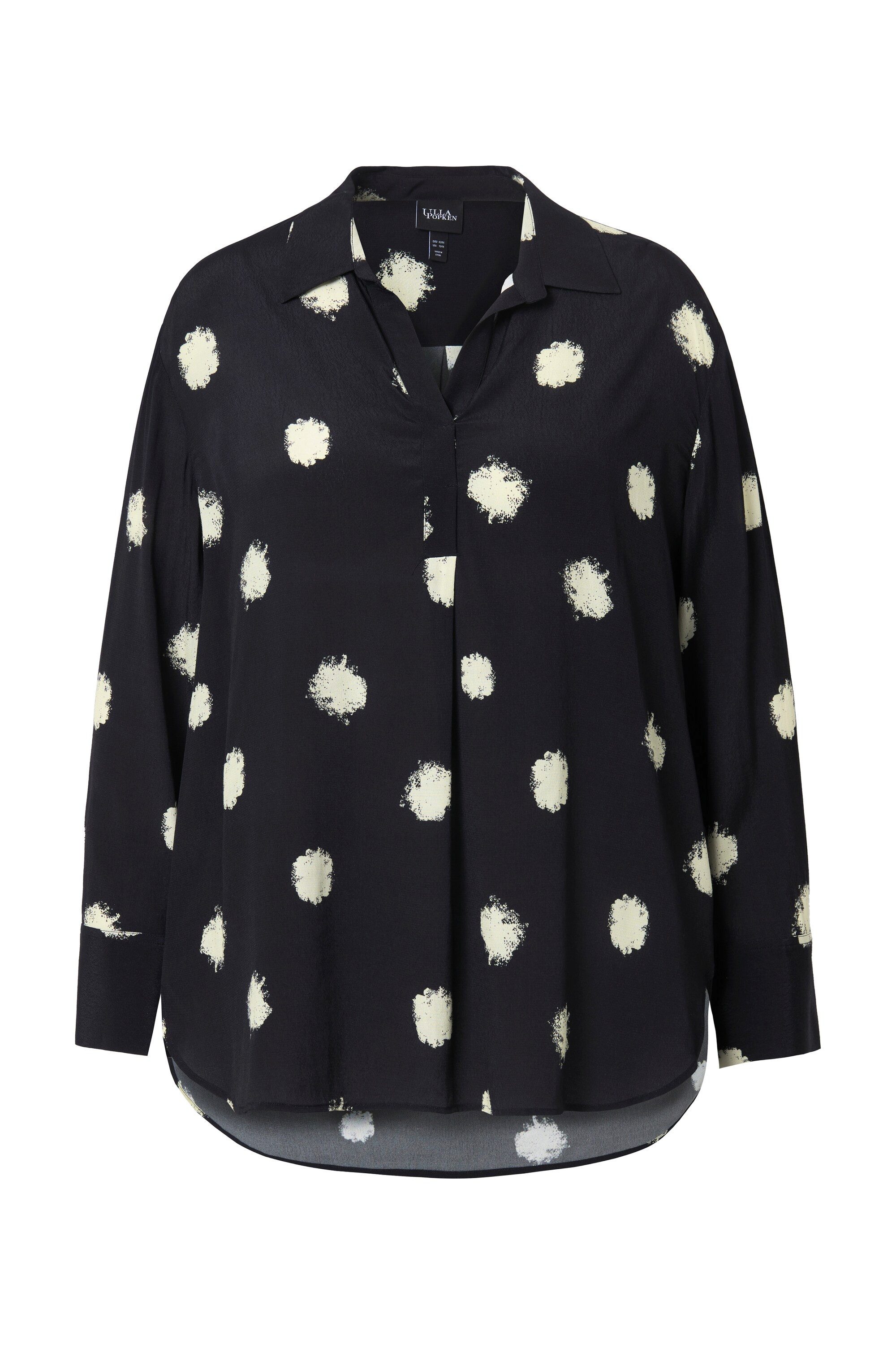 Ulla Popken Longbluse Tunika Tupfen Zierfalte günstig online kaufen