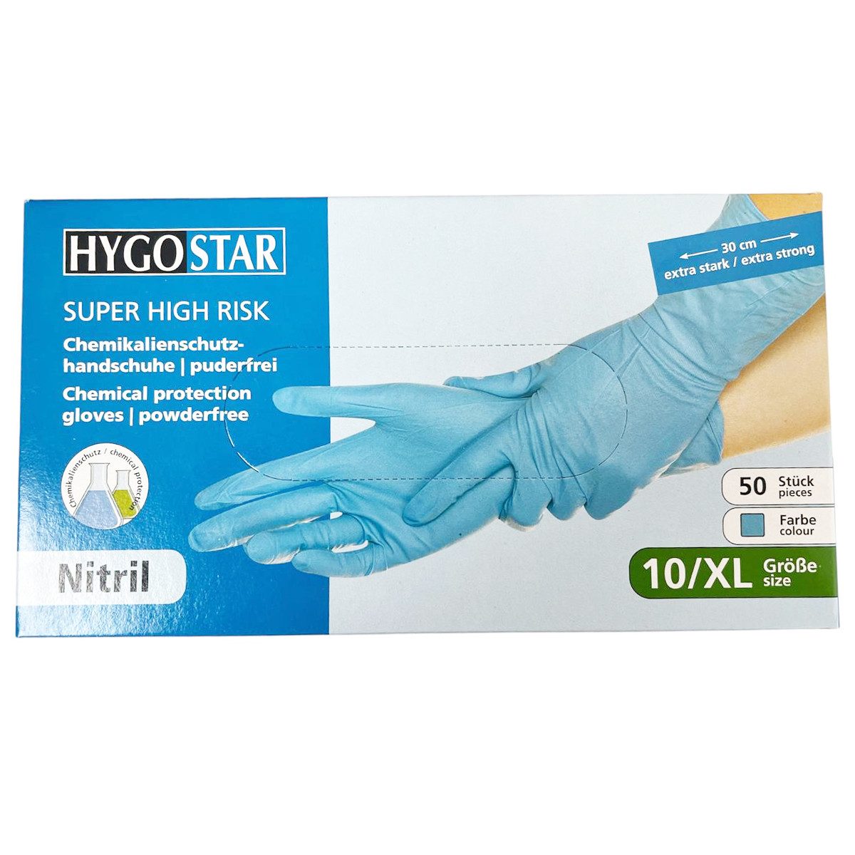 HYGOSTAR Chemikalien-Schutzhandschuhe Nitril Chemikalienschutz-Handschuhe Super High Risk