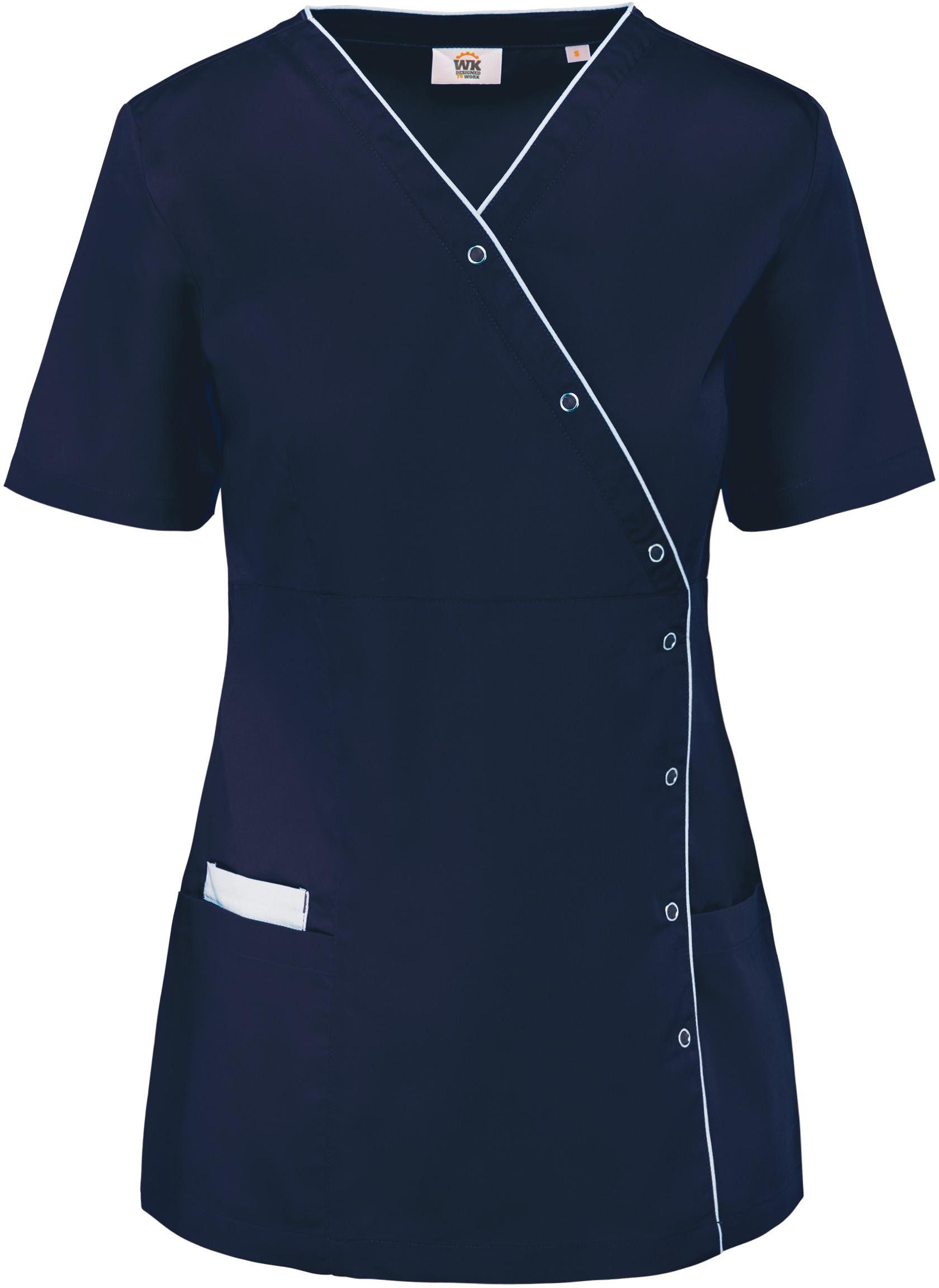 WK. Designed To Work Kittelschürze Damenkittel aus Baumwollpolyester mit Druckknöpfen