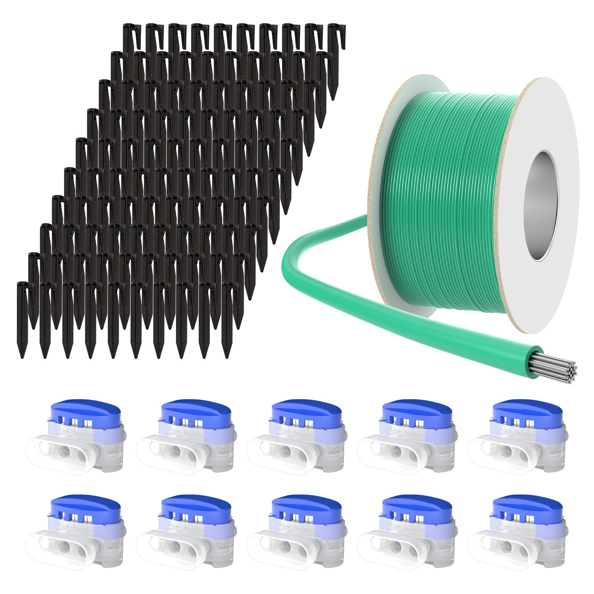 ECENCE Rasenmähroboter-Cover Zubehör Reparatur-Set Mähroboter 50m + 10x 100 günstig online kaufen