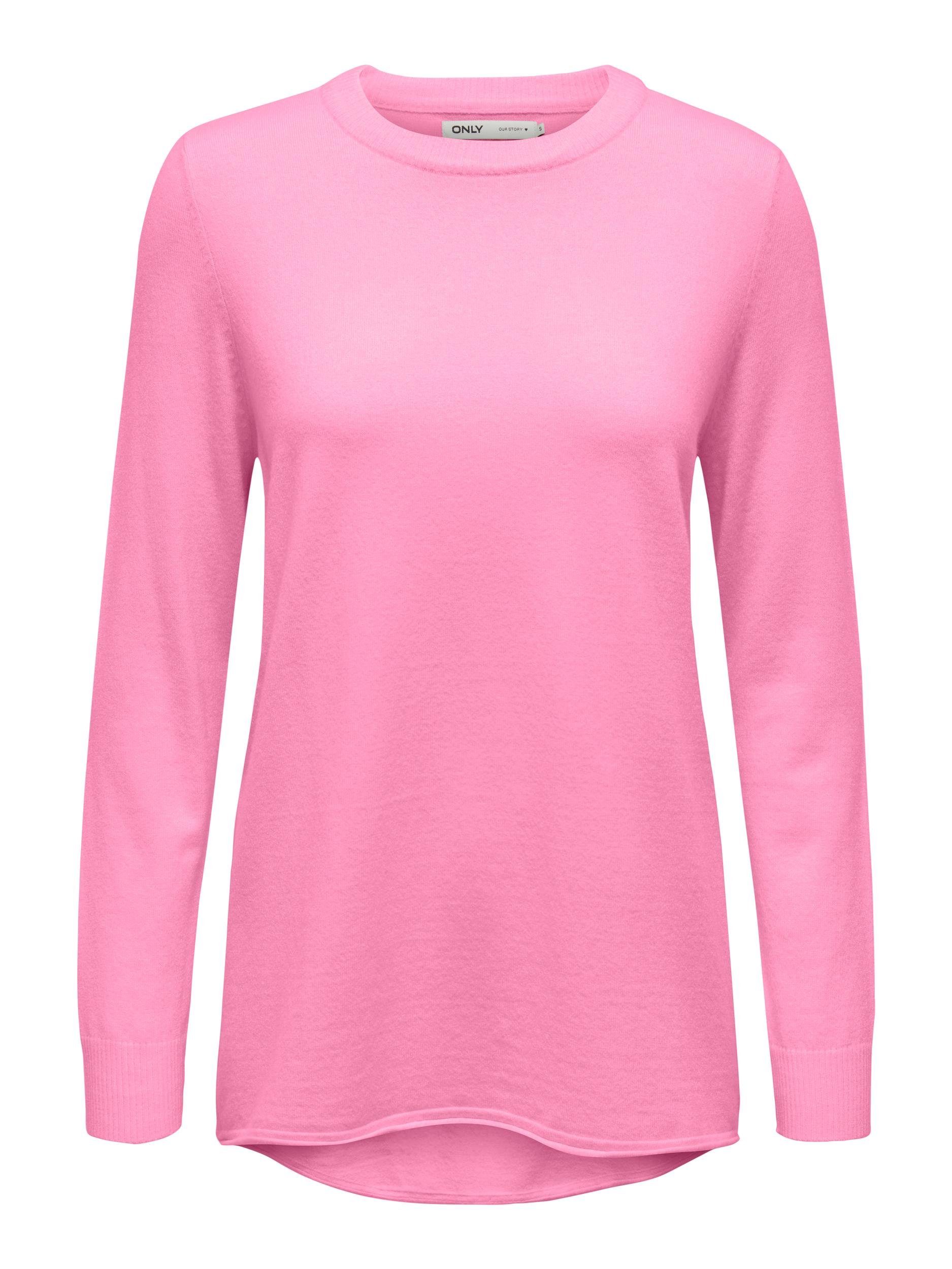 ONLY Rundhalspullover ONLIBI LS LONG HIGLOW O-NECK CC KNT Begonia Pink Detail:MELANGE