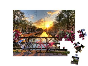 puzzleYOU Puzzle Schöner Sonnenaufgang über Amsterdam, 48 Puzzleteile, puzzleYOU-Kollektionen Städte, Brücken, Regionen, 500 Teile, 200 Teile