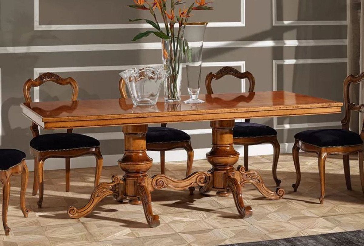 Casa Padrino Esszimmer Qualität Esstisch Möbel - Braun Luxus Massivholz Made Italy Esstisch - Luxus in - - Handgefertigter Esszimmertisch