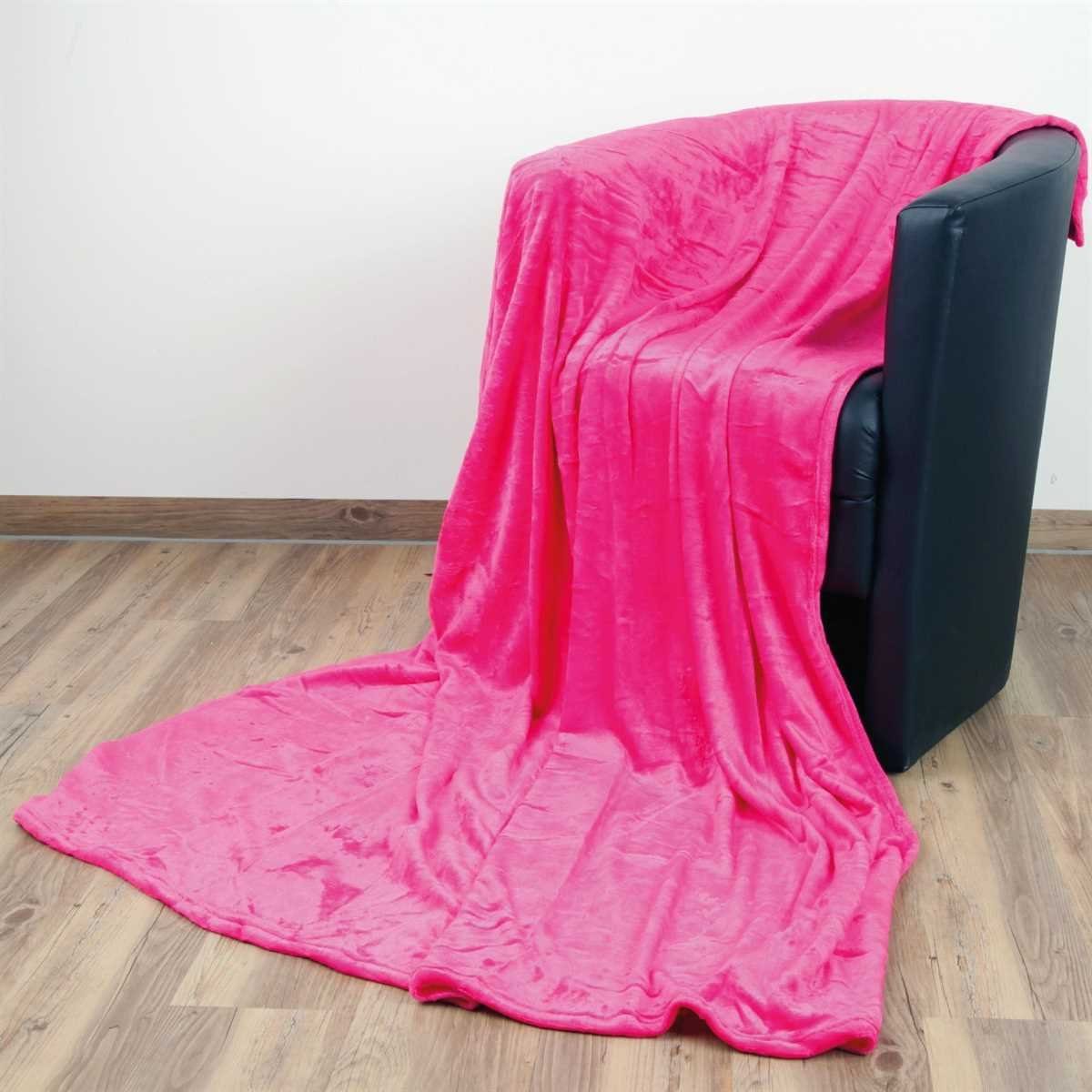 Wohndecke, Bestlivings, Kuscheldecke "Celina" - Pink - 60x80 cm (BxL) - hochwertige Flauschige Kuschel Decke in vielen Farben und Größen
