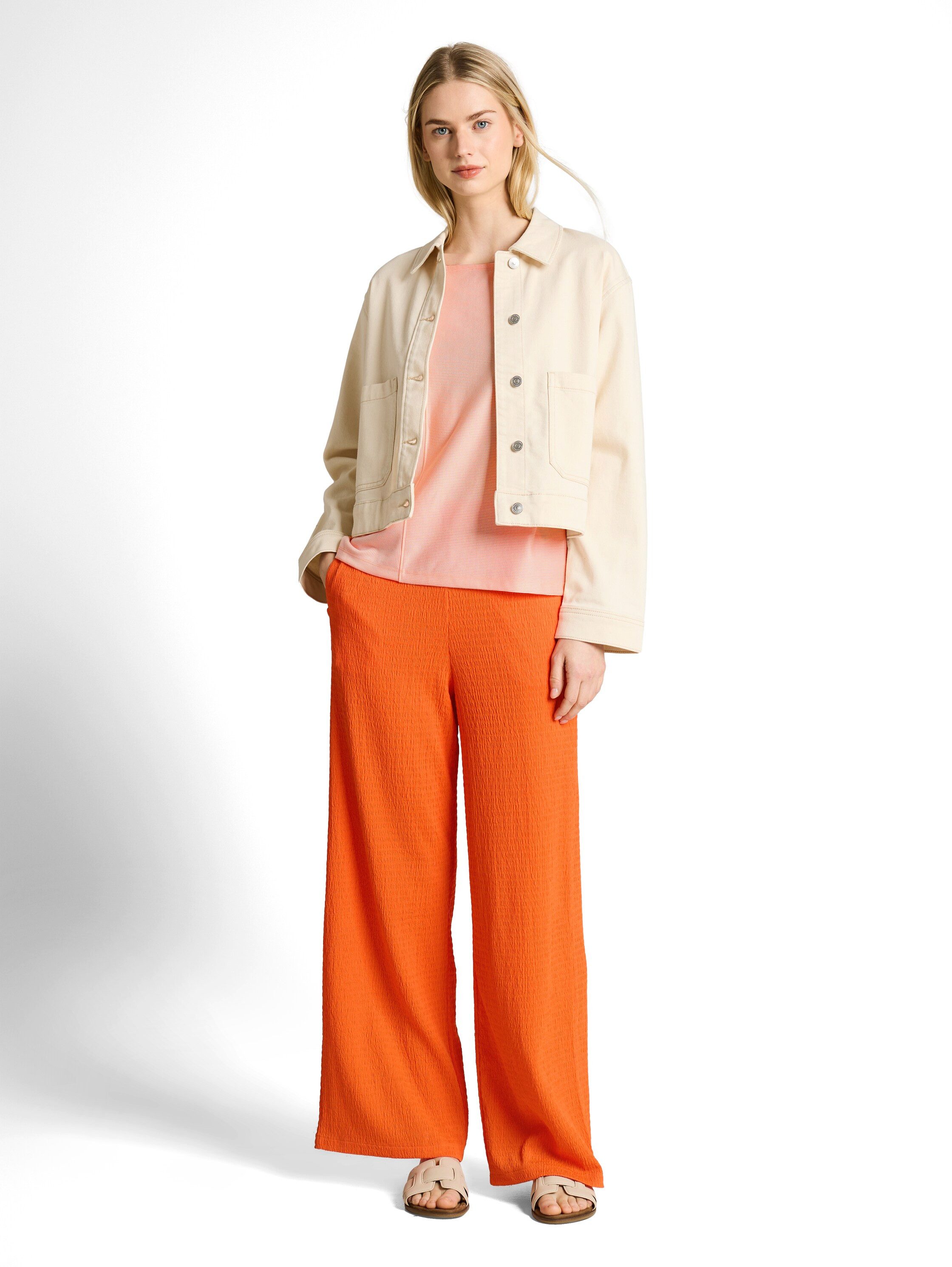 TOM TAILOR Denim Rundhalsshirt Ärmellos im Streifen-Look – Bild 4 von 5