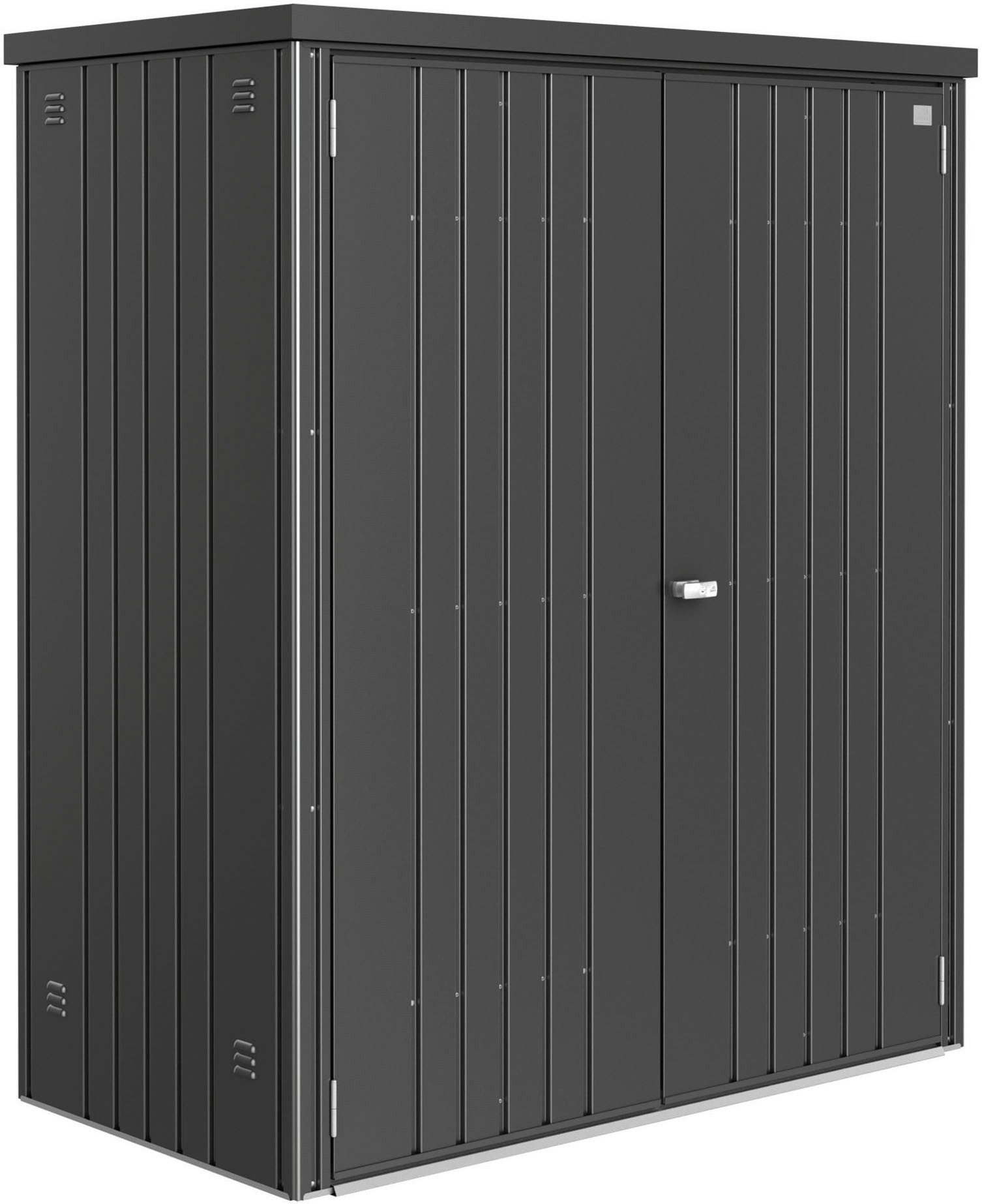 Biohort Garten-Geräteschrank Gr. 150, verschiedene Farben, BxT: 155x83 cm, aus Metall mit hohem Nutzwert