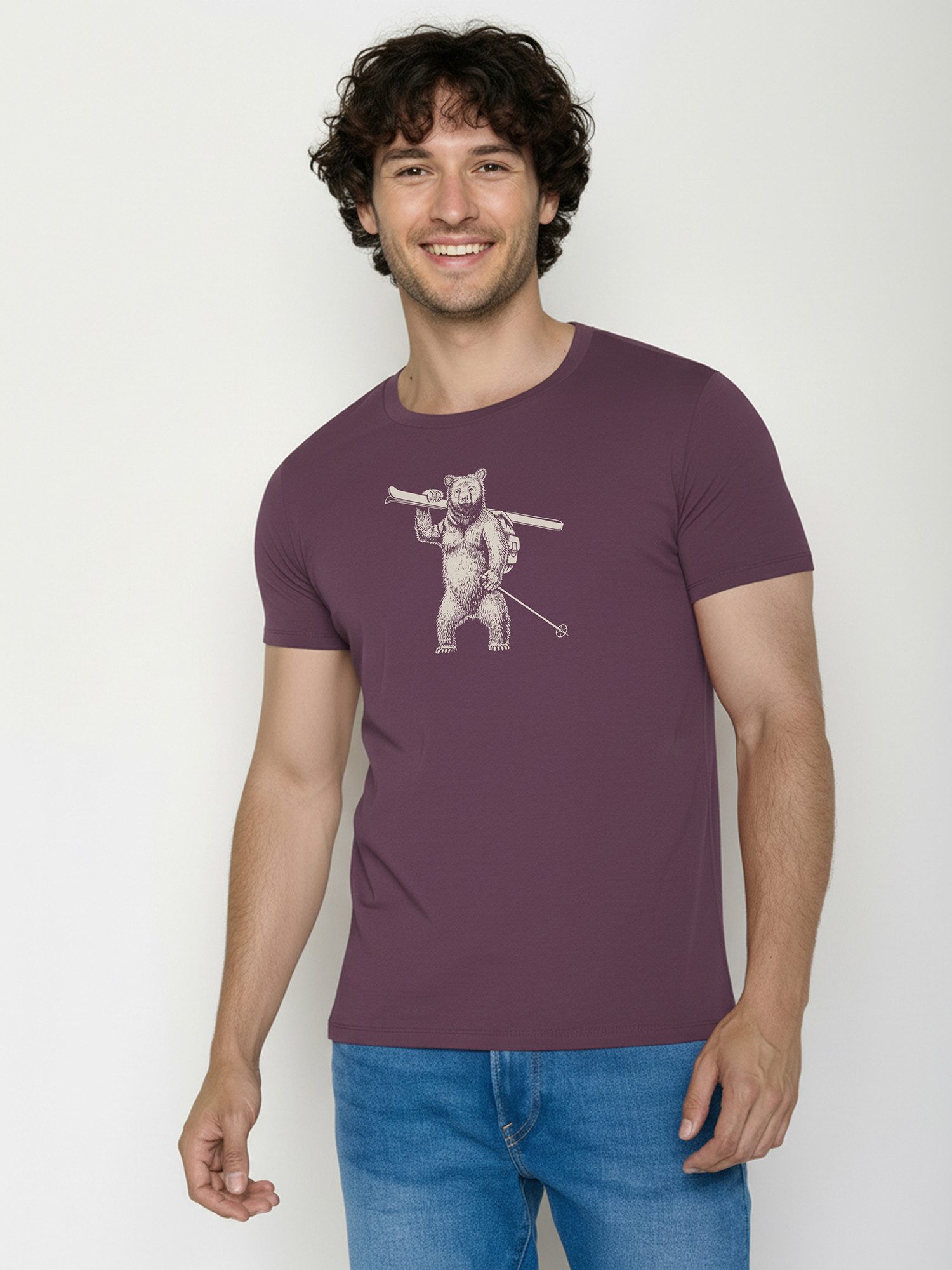GreenBomb T-Shirt Guide Ski Bear (1-tlg., 1) klassischer Schnitt, tailliert, Rundhalsausschnitt, Bio-Baumwolle