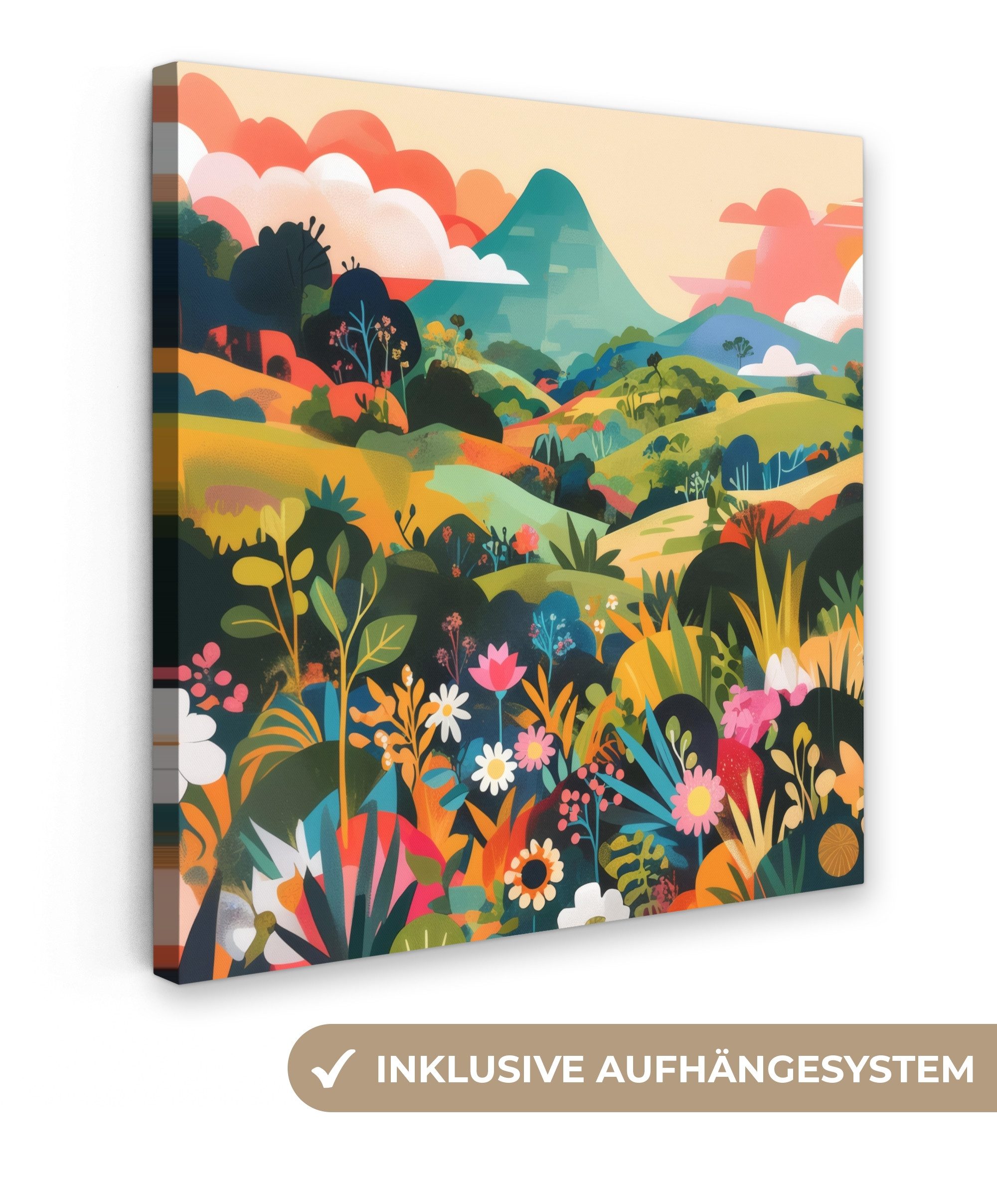 OneMillionCanvasses® Leinwandbild Sonnenlicht - Hügel - günstig online kaufen