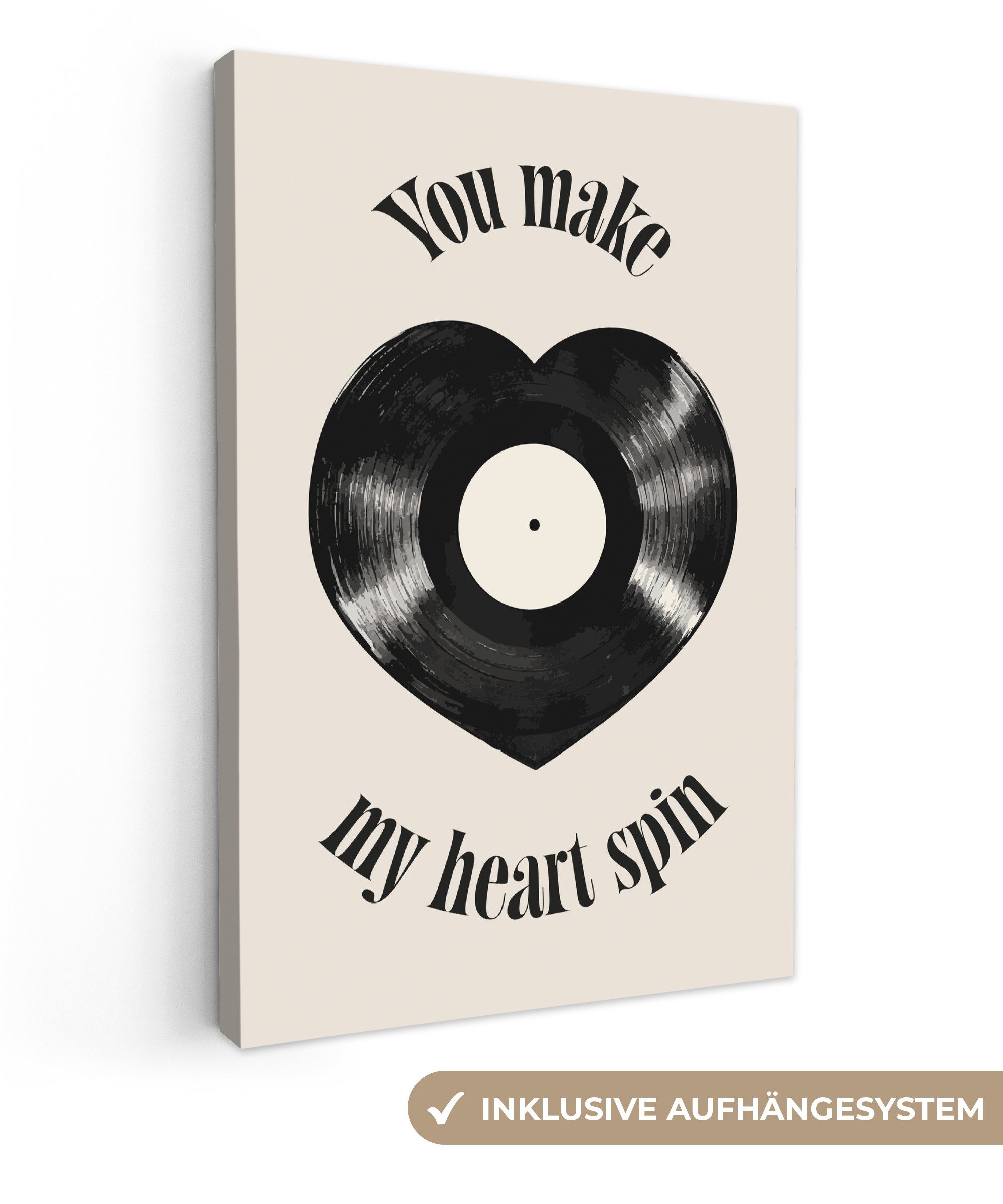 OneMillionCanvasses® Leinwandbild Liebe - Musik - Zitat, Fotodruck (1 St), günstig online kaufen