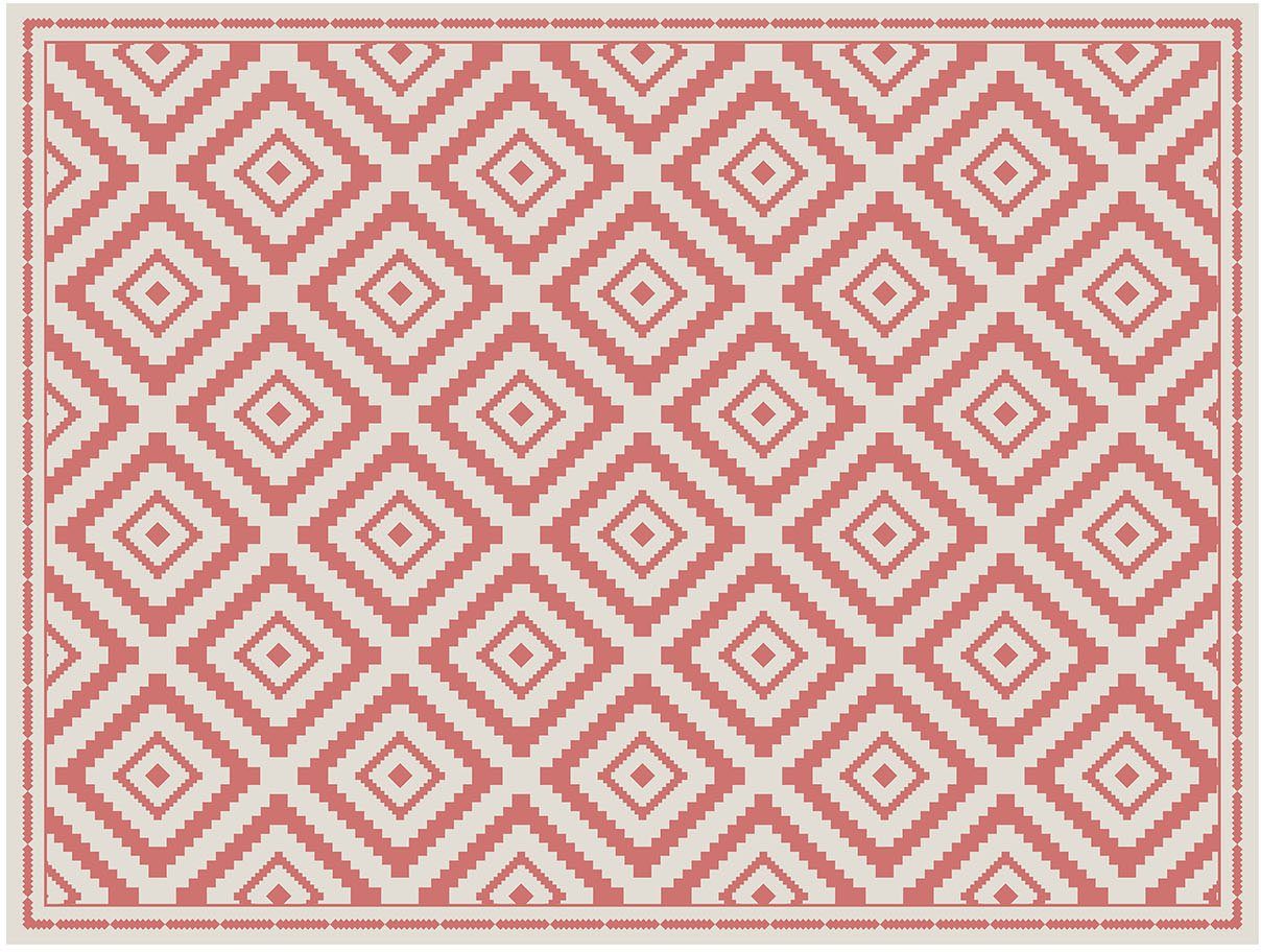 Ethno-Design rot Platzset, klassisches Außenbereich, (Set, Contento, Innen- Matteo, wasserabweisend, und 4-St),