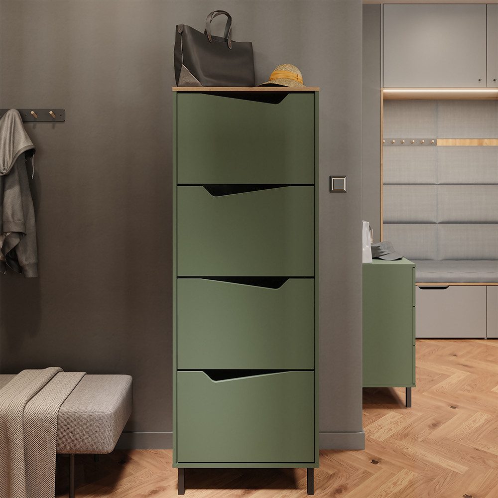 Vicco Schuhkipper Marelle, Grün/Artisan, 60 x 167.4 cm mit 4 Fächern (1 St)
