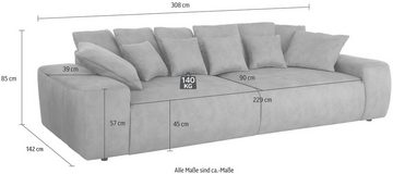 Home affaire Big-Sofa »Sundance«, mit vielen Kissen, Breite ca. 306 cm, Boxspring-Federung