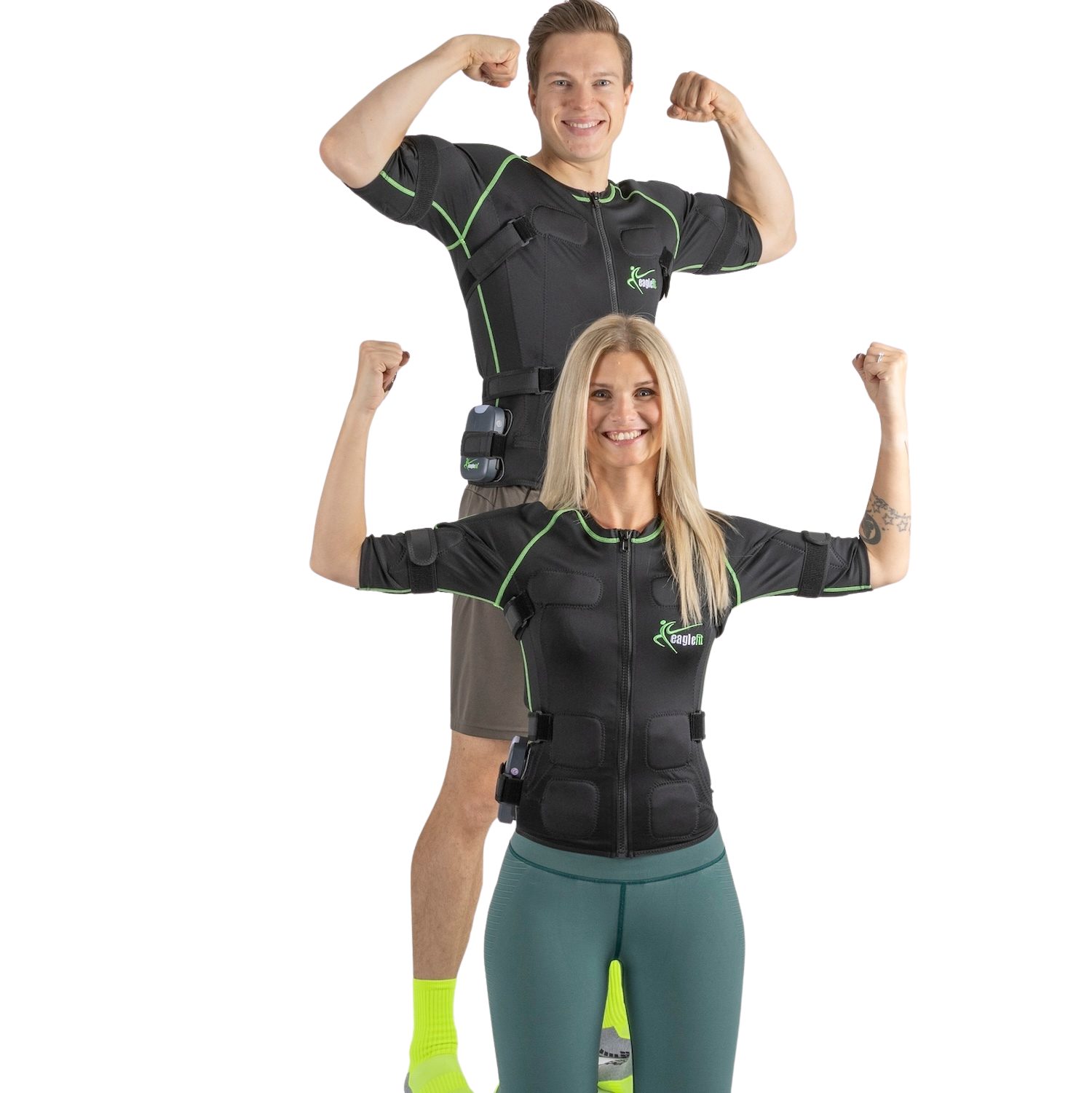 eaglefit® EMS-Gerät EMS WESTE Komplettsystem Oberkörper-Training mit 18 Elektroden, Trockenelektroden