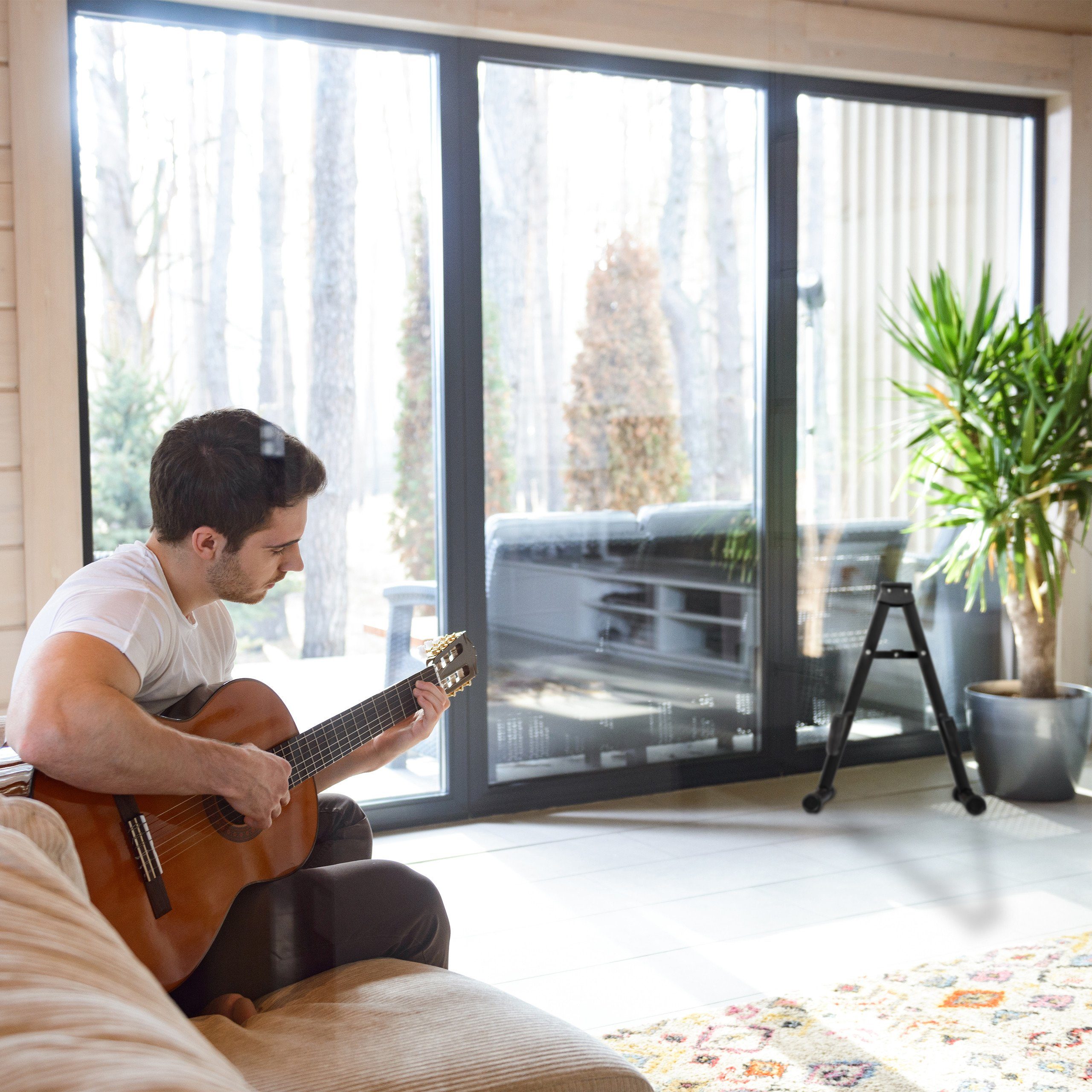 relaxdays Gitarrenständer Faltbarer Gitarrenständer
