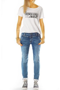 be styled Slim-fit-Jeans Slim Fit low waist Jeans legere Hüftjeans - Damen - j8e-1 mit Stretchanteil, 5-Pocket-Style, abgenähte Naht auf Vorderseite