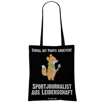Mr. & Mrs. Panda Tragetasche Sportjournalist Leidenschaft - Schwarz - Geschenk, Pressebüro, Studiu (1-tlg), Lange Tragegriffe