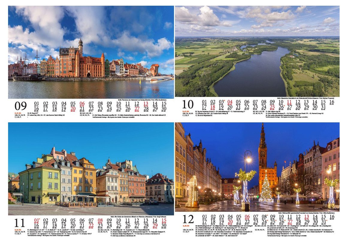 Seelenzauber Wandkalender Reisezauber Polen DIN A5 Kalender für 2026 Warschau Urlaub Ostsee