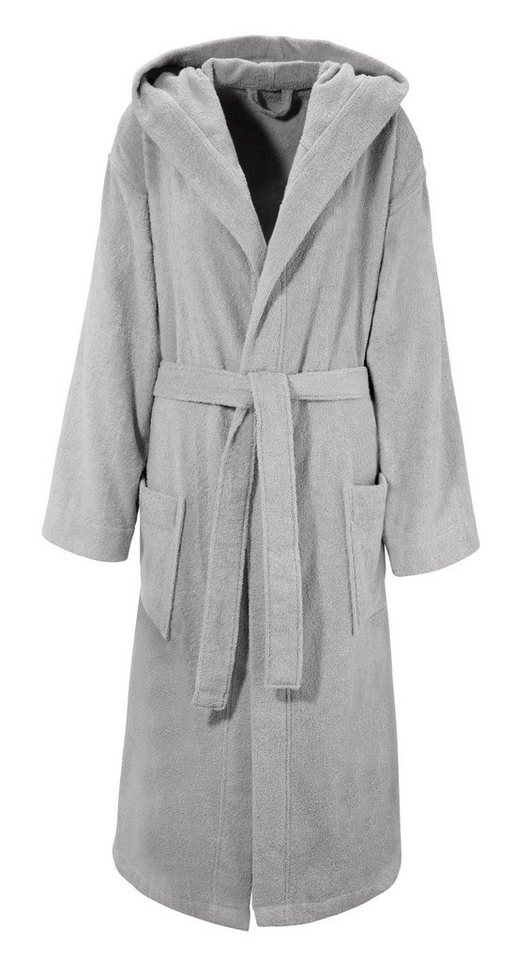 Bruno Banani Unisex-Bademantel Robby, ideal für Sauna & Spa, Standard, Premium und Überlänge, Langform, Walkfrottee, Kapuze, Gürtel, Damen & Herren Bademäntel, Baumwolle, mit Taschen, Sauna, XS-3XL