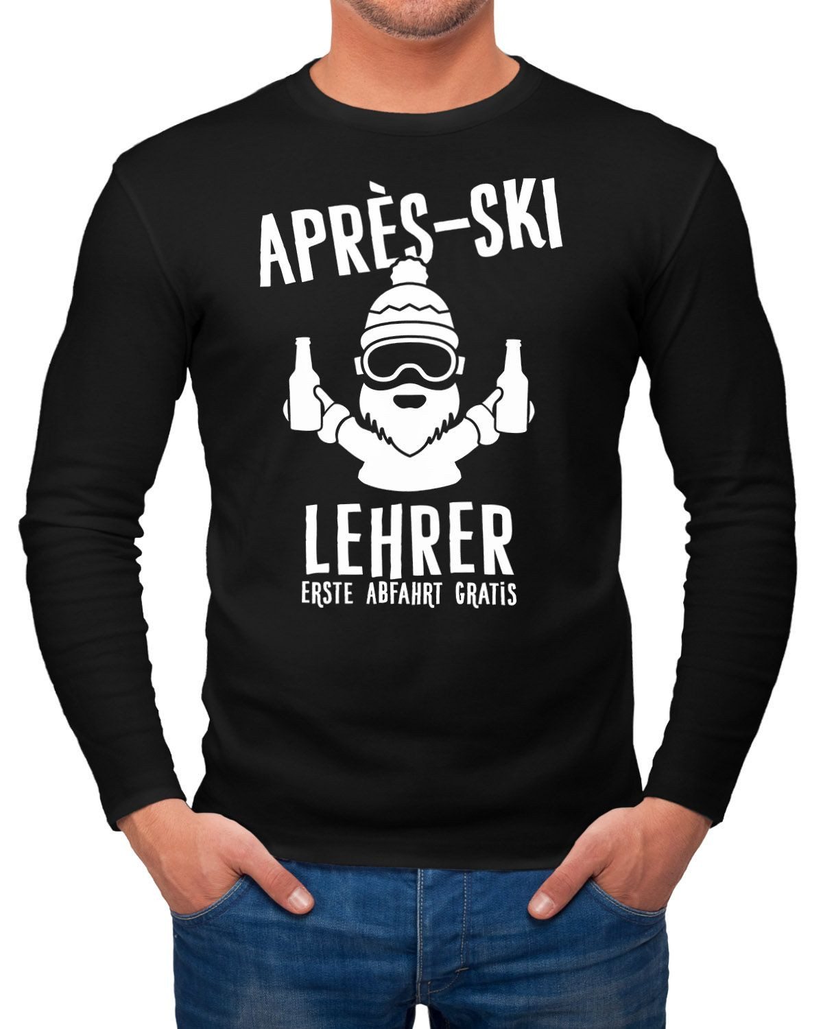 MoonWorks Longsleeve Herren Long-Sleeve Apres Ski Lehrer Langarm-Shirt Moon günstig online kaufen