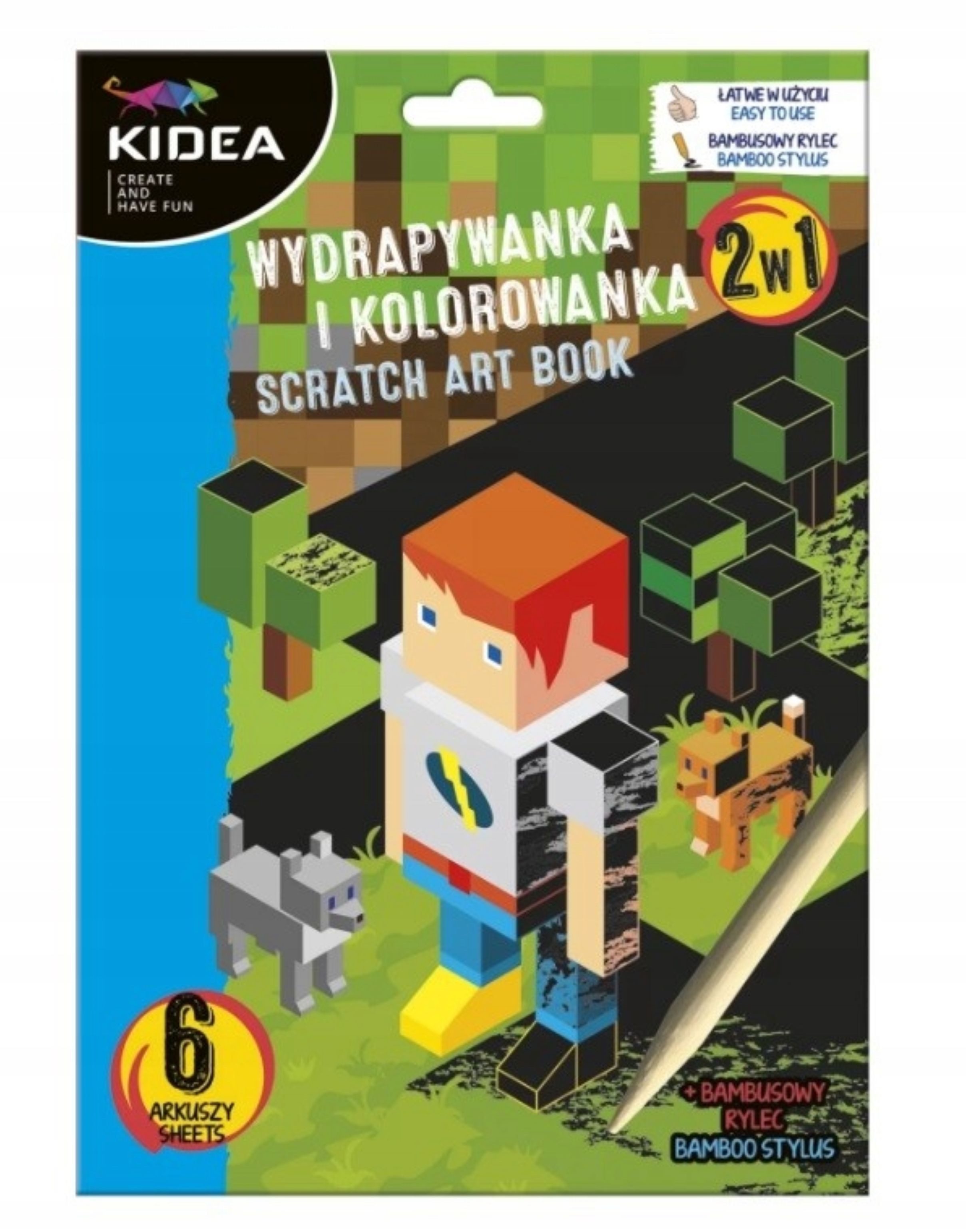 Kidea Kreativset KIDEA Kratzbilder & Malbuch 2in1 Game Pixel Kreativset Kinder, (1-tlg)