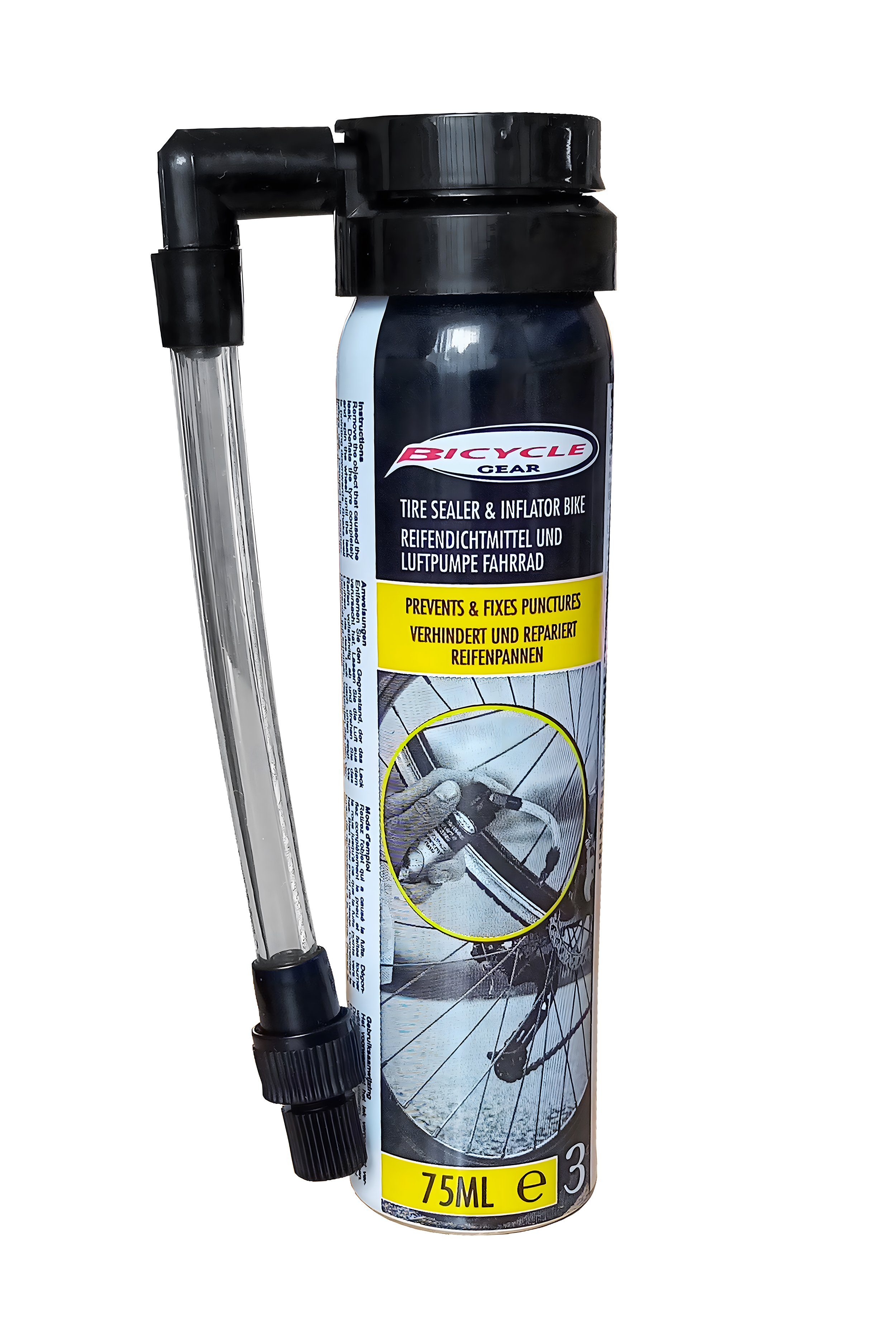 Reifen-Reparaturset Fahrrad REIFENDICHTMITTEL 75ml Luftpumpe Reifenpannenspray 09