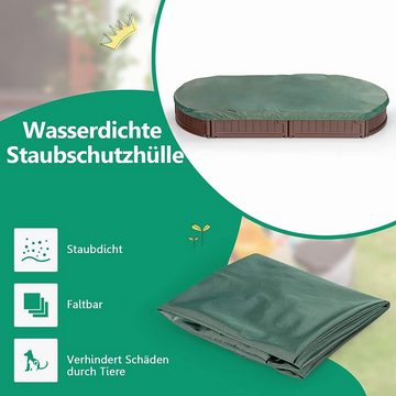 KOMFOTTEU Sandkasten Sandbox mit Wasserdichter Abdeckung, 183 x 105 x 21 cm