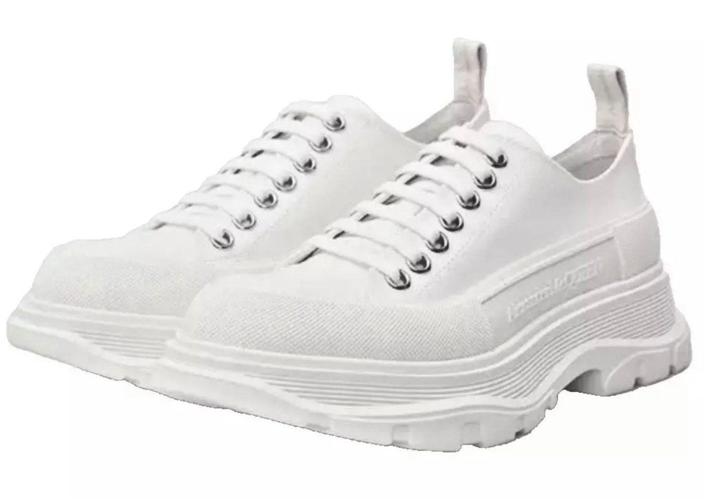 ALEXANDER MCQUEEN Tread Slick Canvas“ Unisex Schuhe Sneaker Fersenschlaufe aus Grosgrain, Breite Gummisohle, Logo-Schriftzug