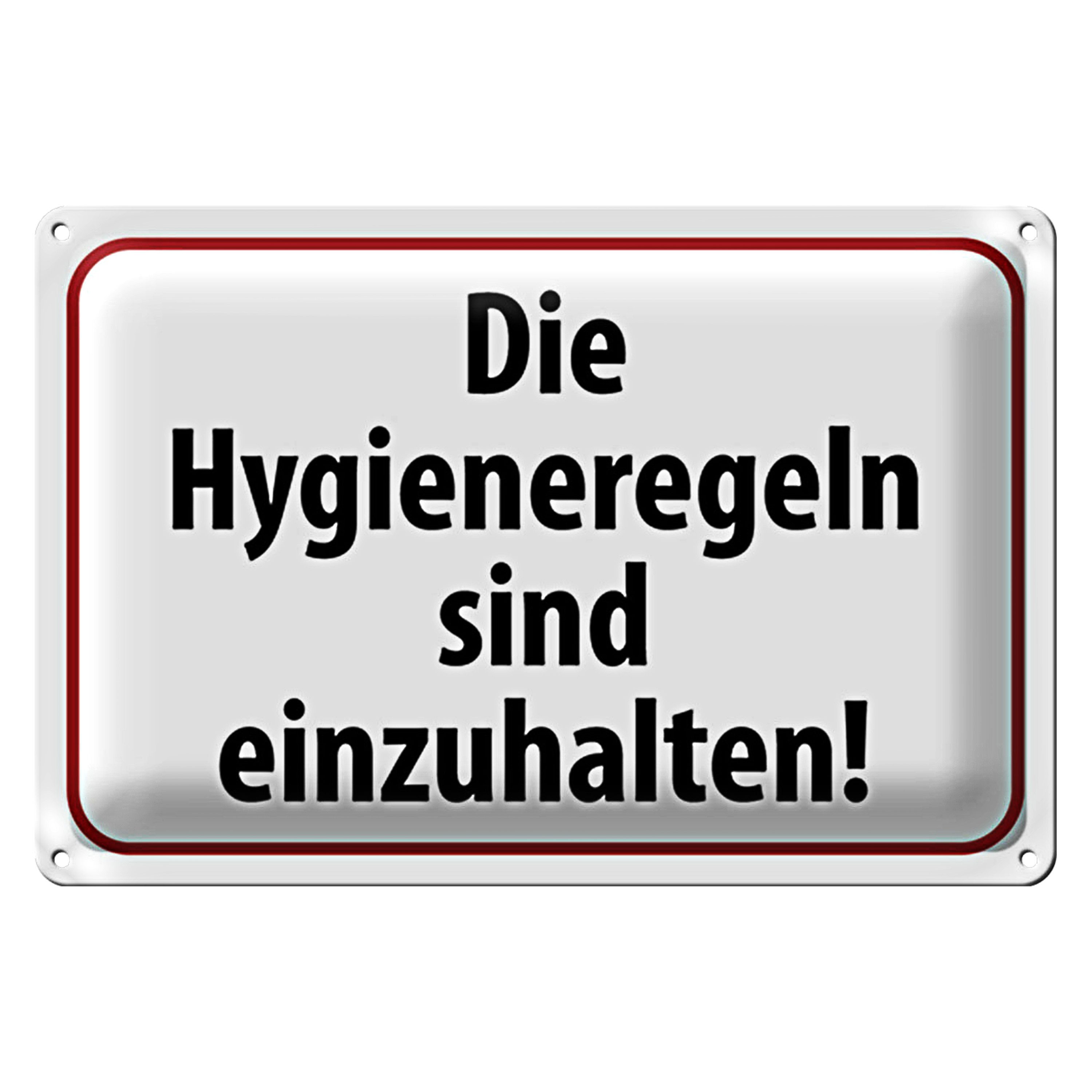 Roomando Metallschild Hinweis 18x12cm Hygieneregeln sind einzuhalten