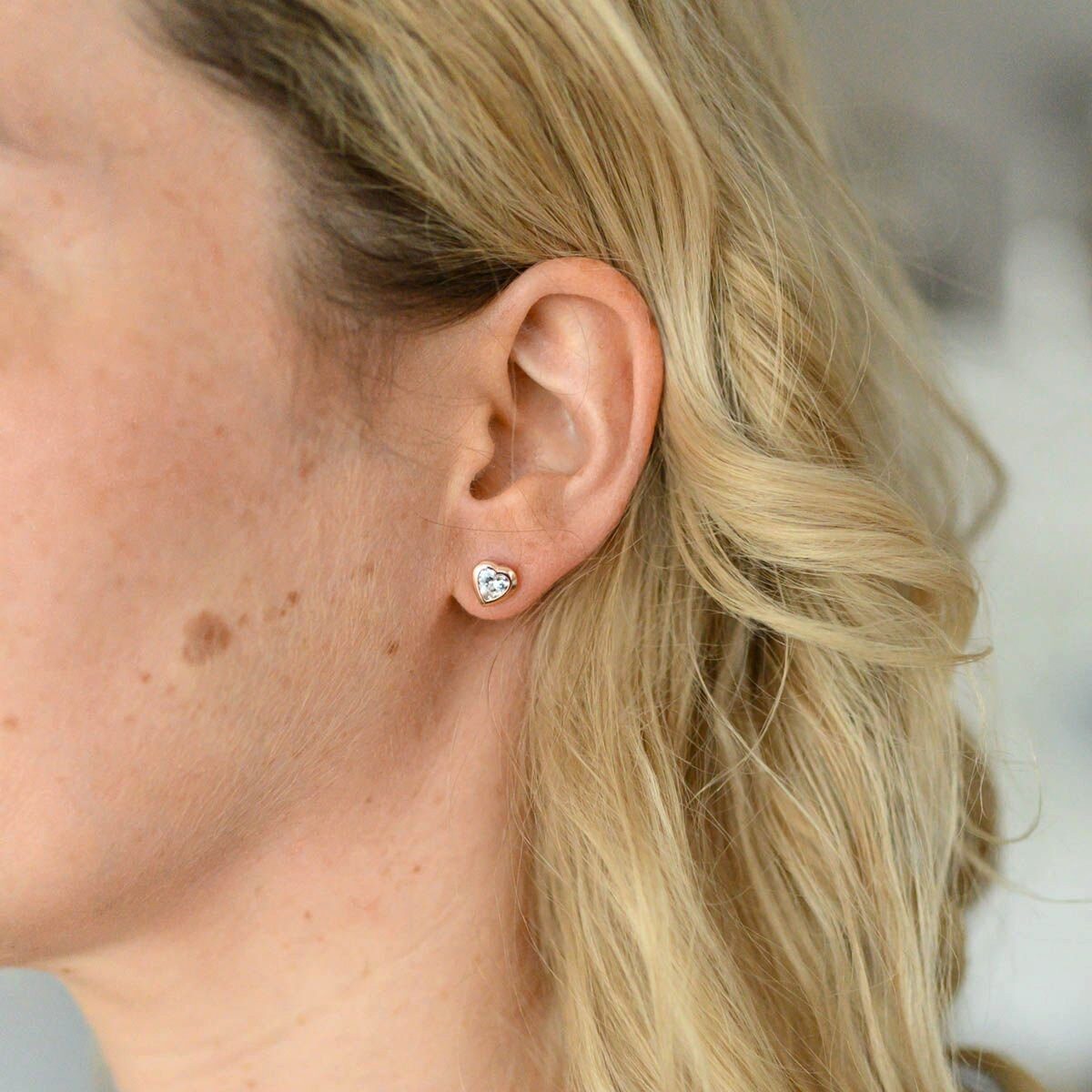 Materia Paar Ohrstecker Herz Rosegold Zirkonia Weiß SO-11, Sterlingsilber, günstig online kaufen