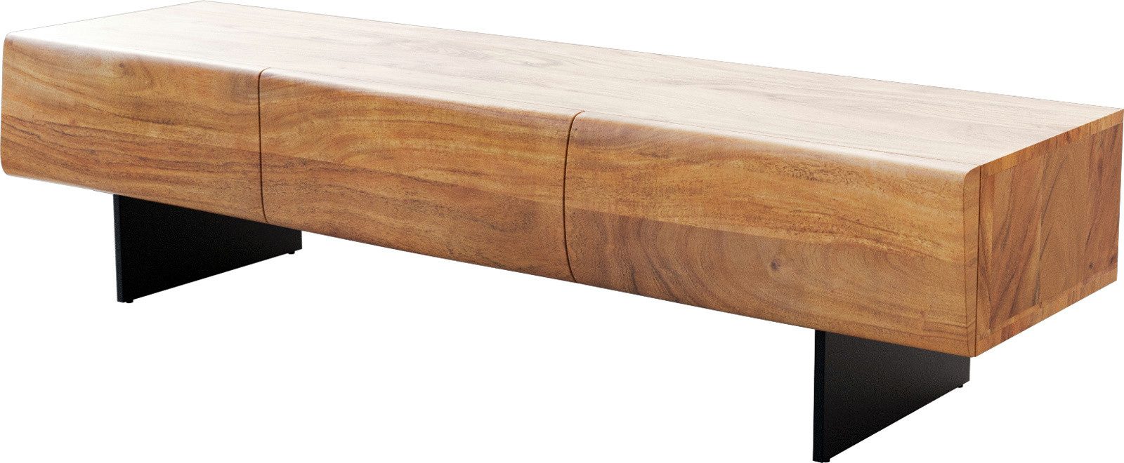 DELIFE Lowboard New, Live-Edge Akazie Natur 145 cm 3 Türen Fuß schwebend Me günstig online kaufen