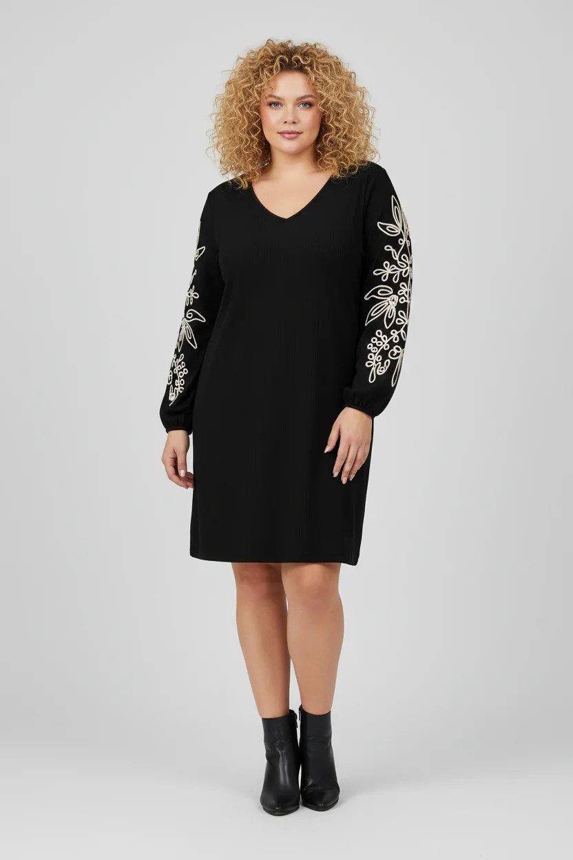 Shape of You Minikleid Besticktes V-Ausschnitt Kleid