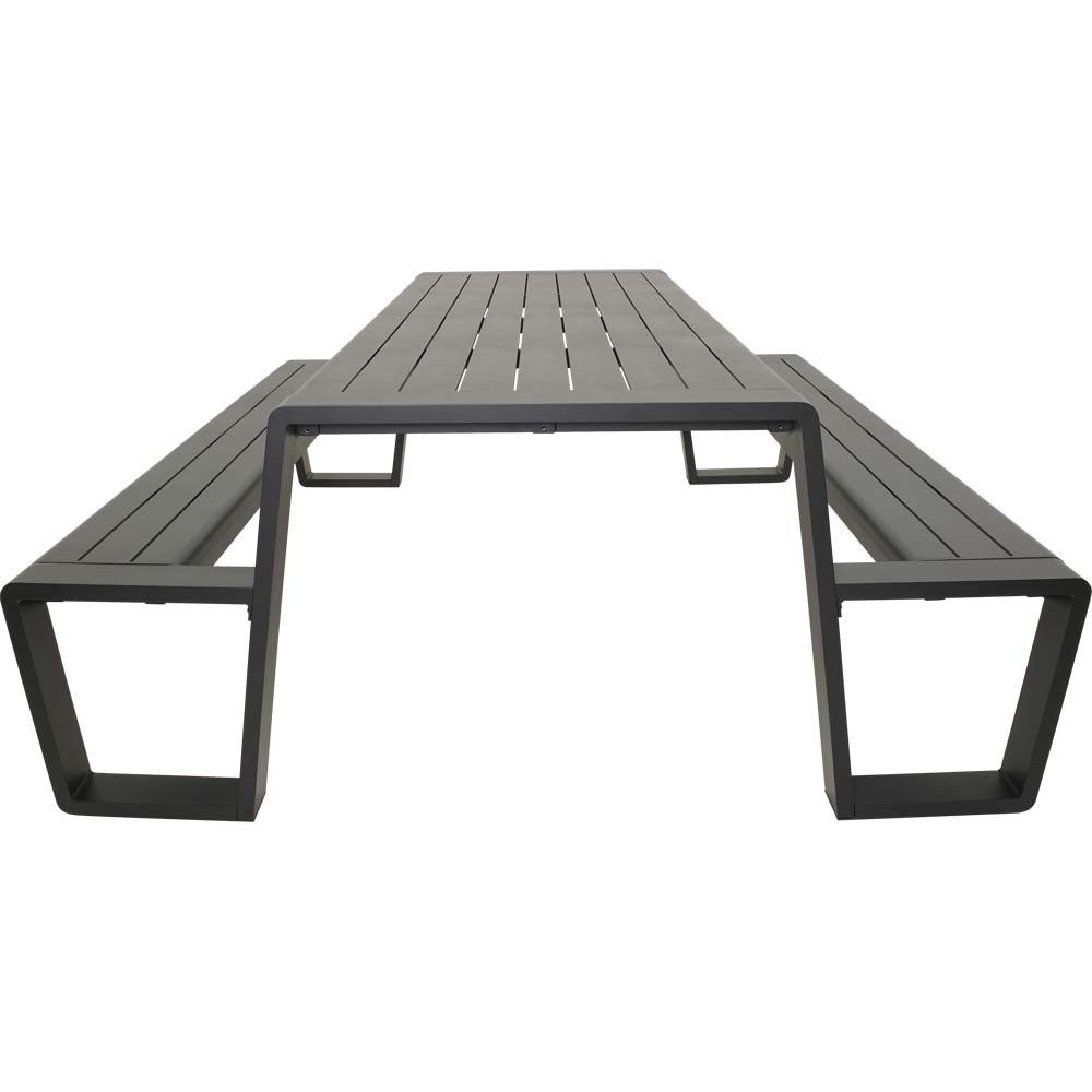 Lesli Living Gartenbank Picknick-Set Estilo Sitzgarnitur rechteckig 220cm anthrazit